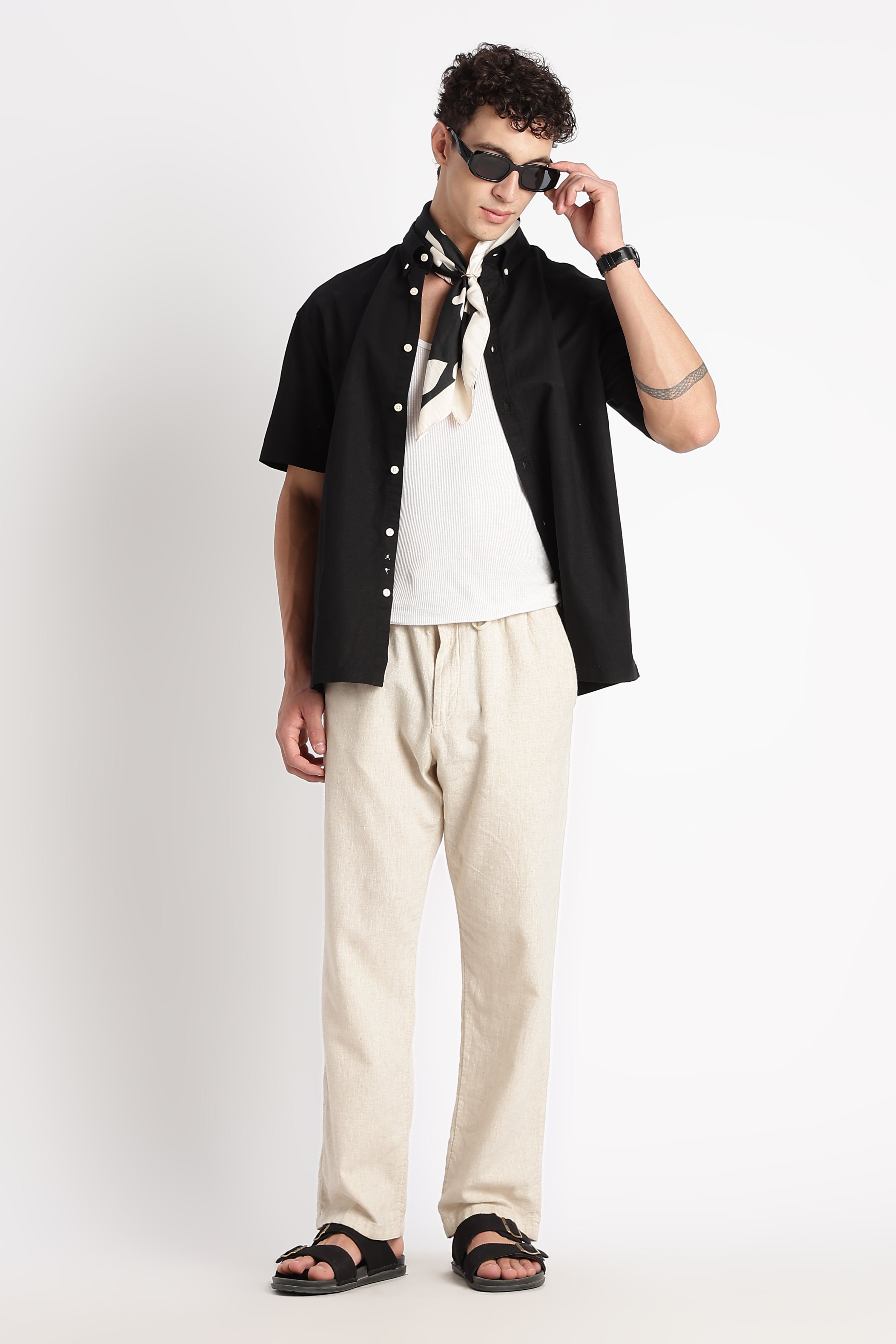 Men Breathable Cotton Linen Shirt