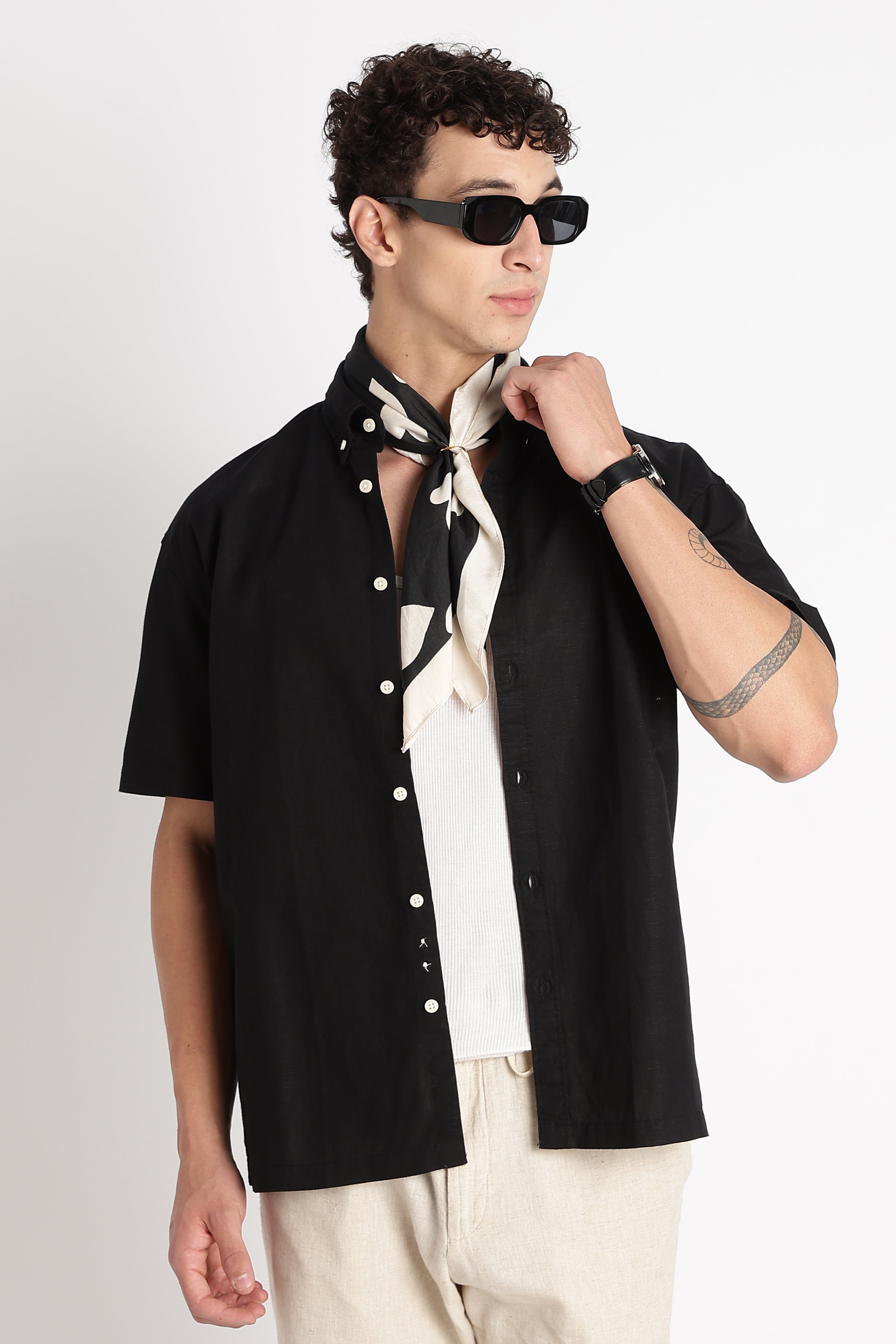 Men Breathable Cotton Linen Shirt