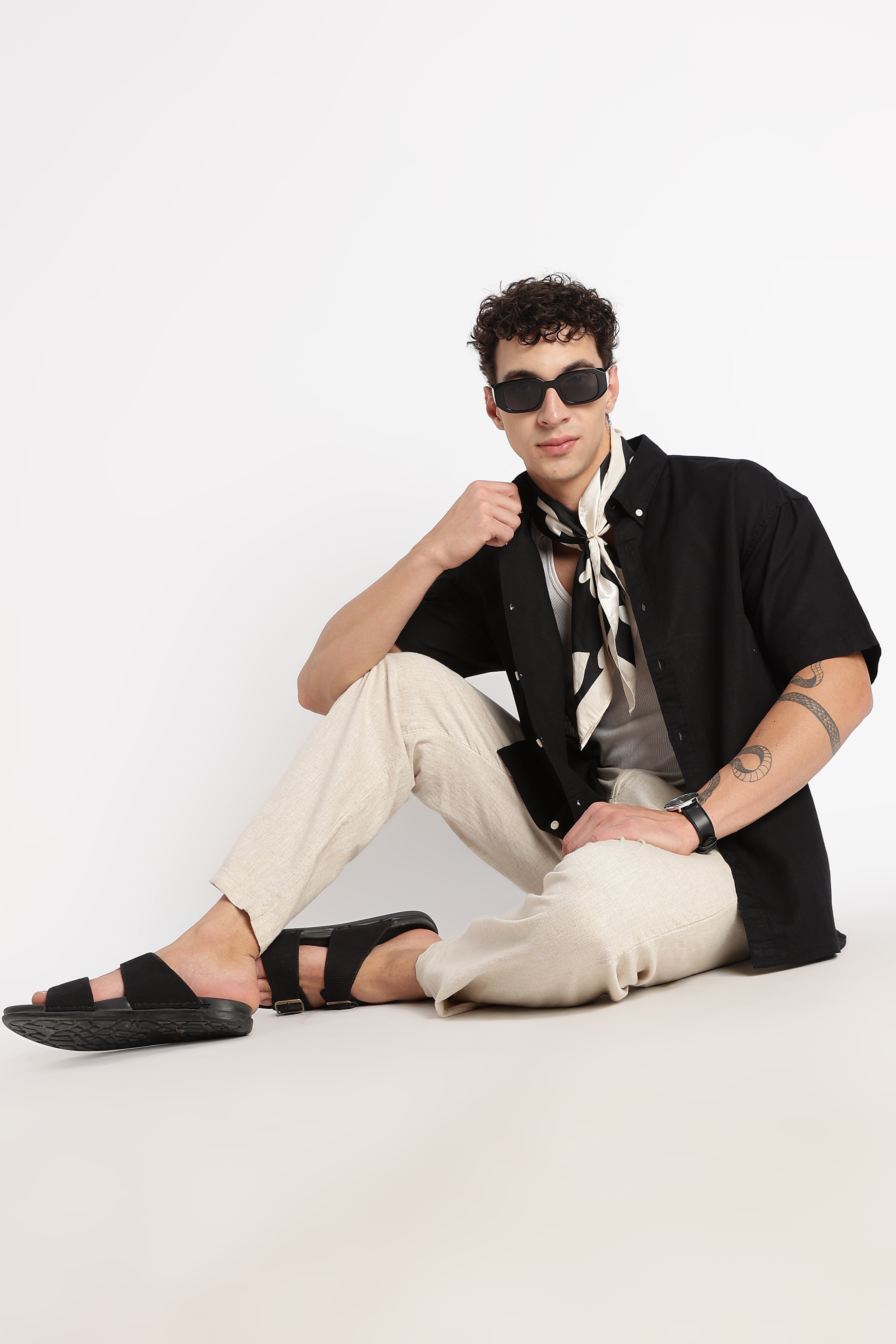 Men Breathable Cotton Linen Shirt