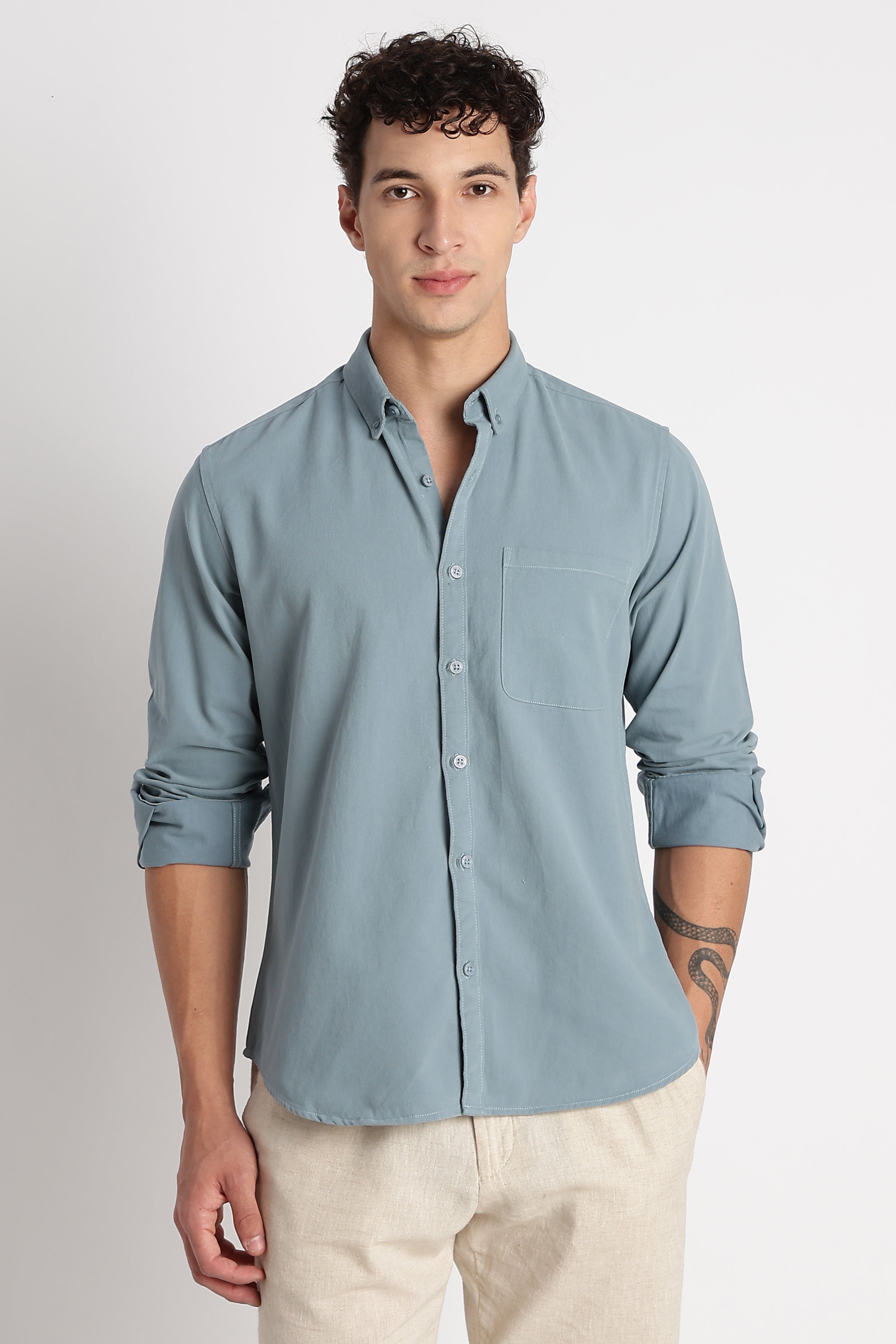 Men Cotton Essentials Solid Shirt