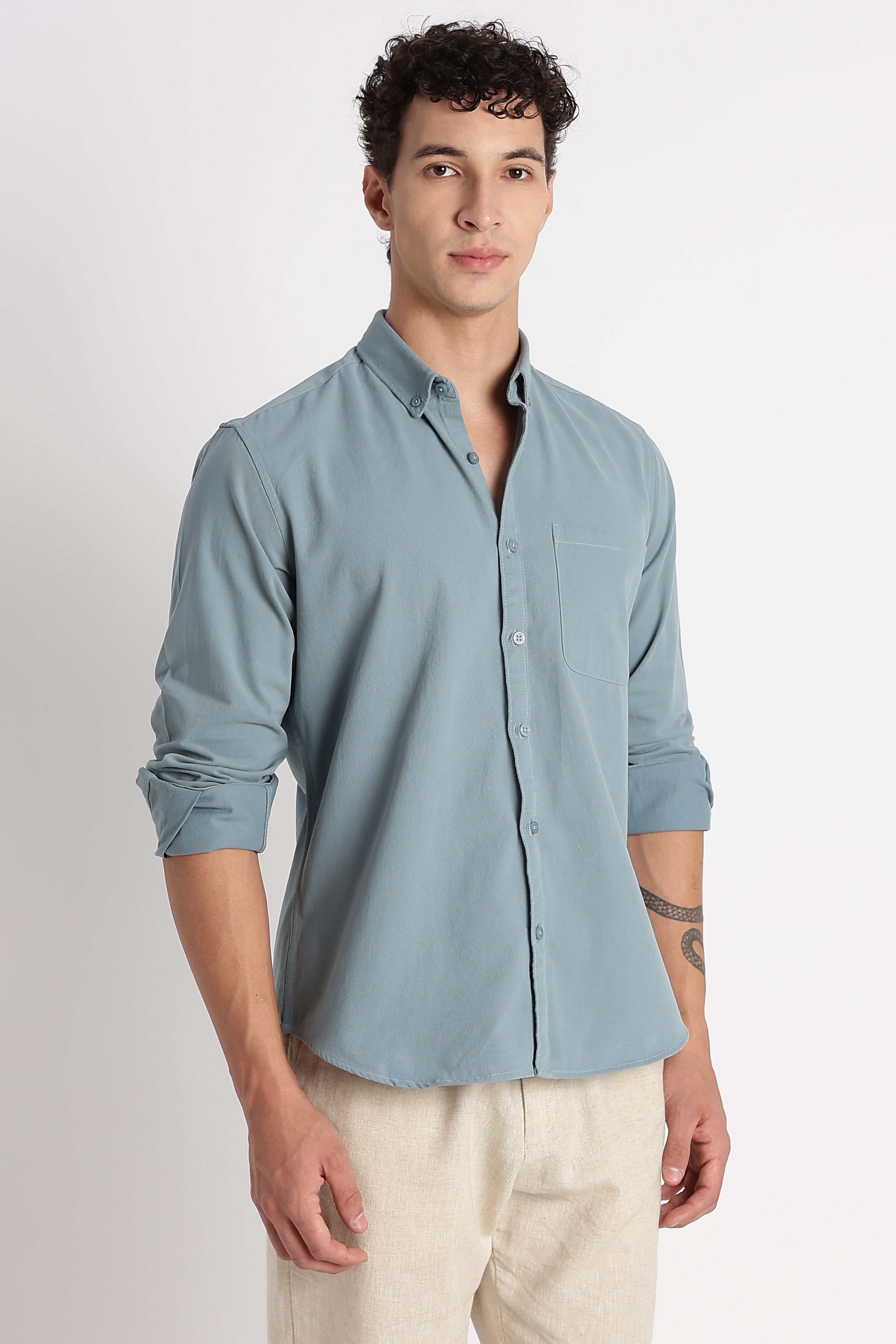 Men Cotton Essentials Solid Shirt