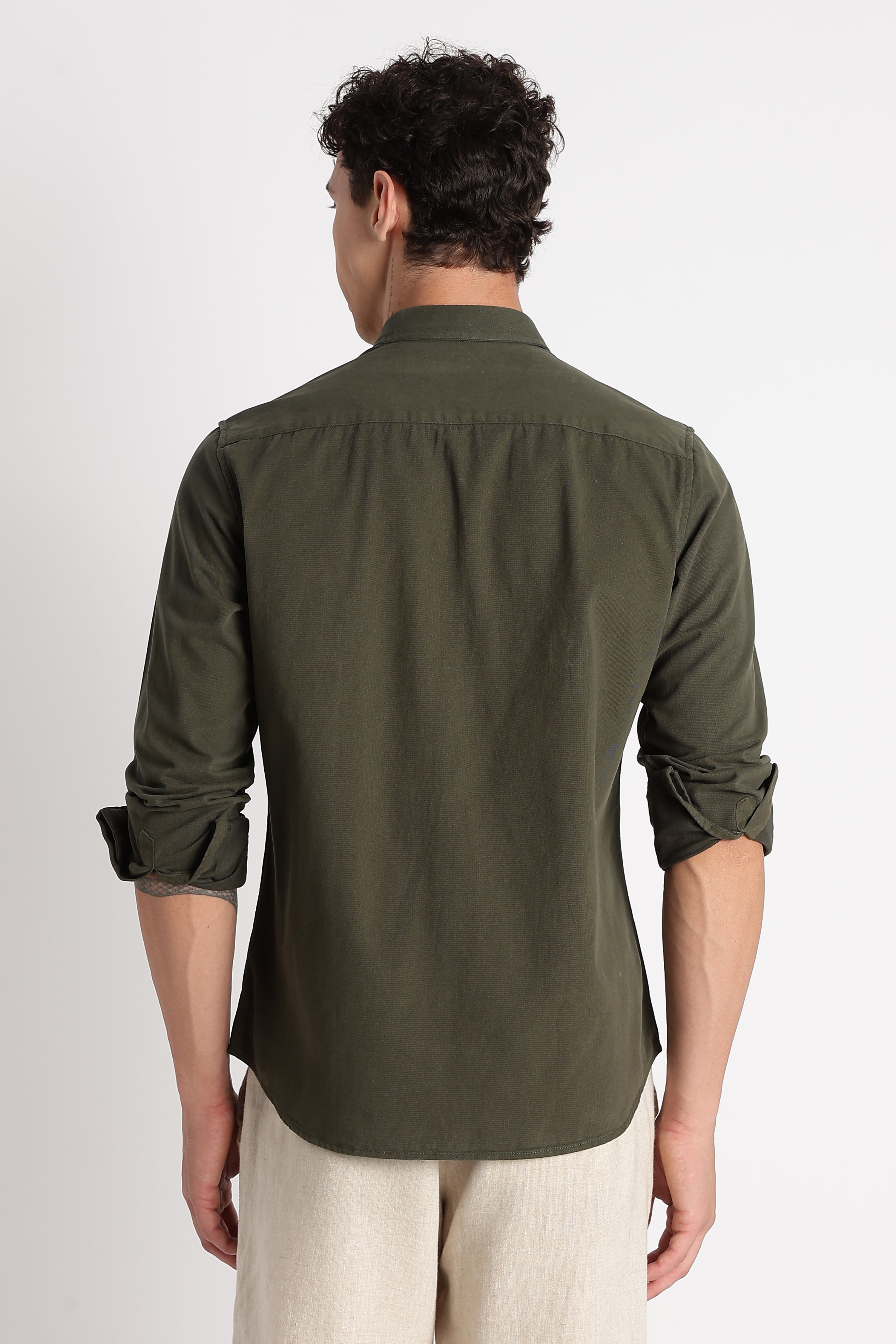 Men Cotton Essentials Solid Shirt