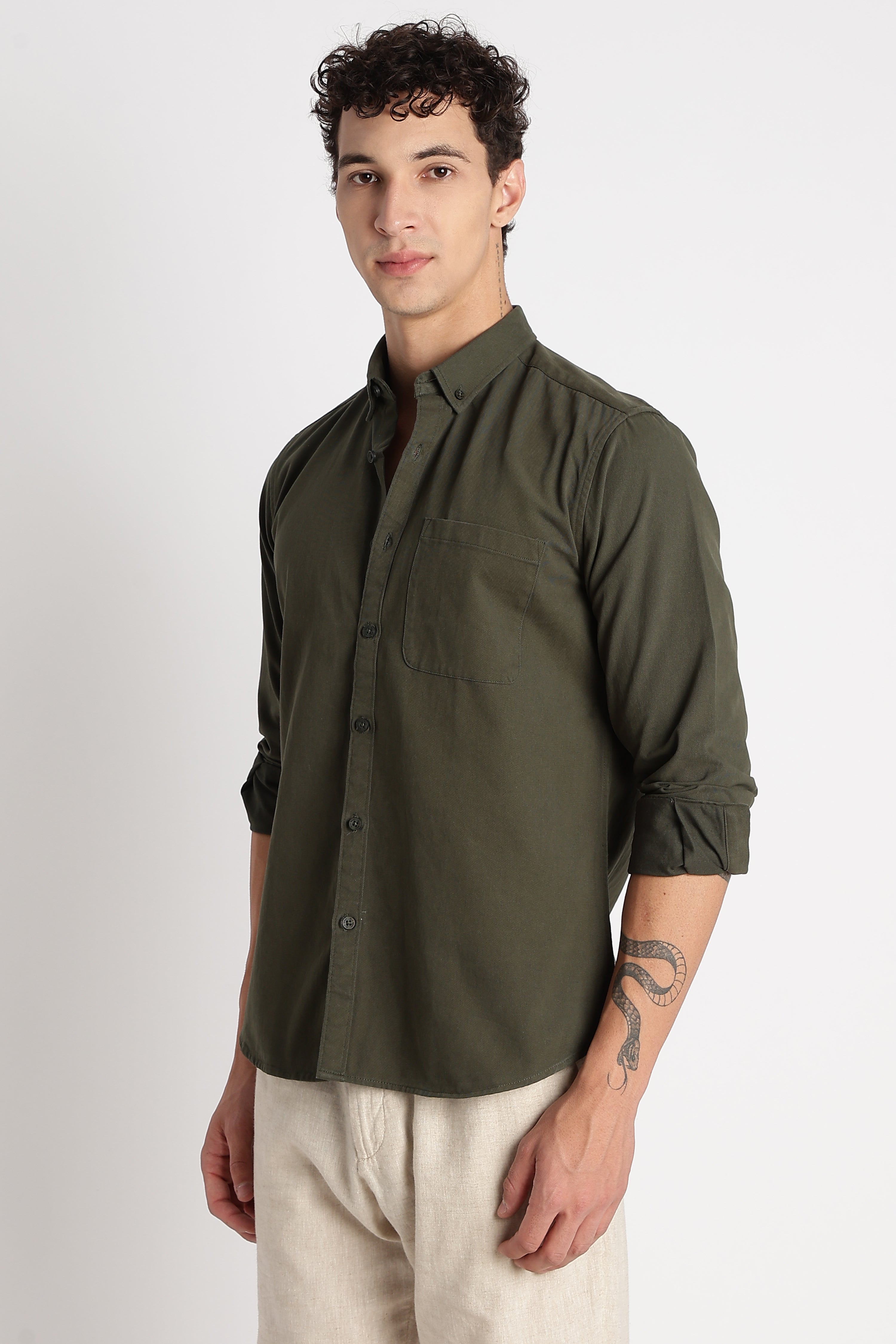 Men Cotton Essentials Solid Shirt
