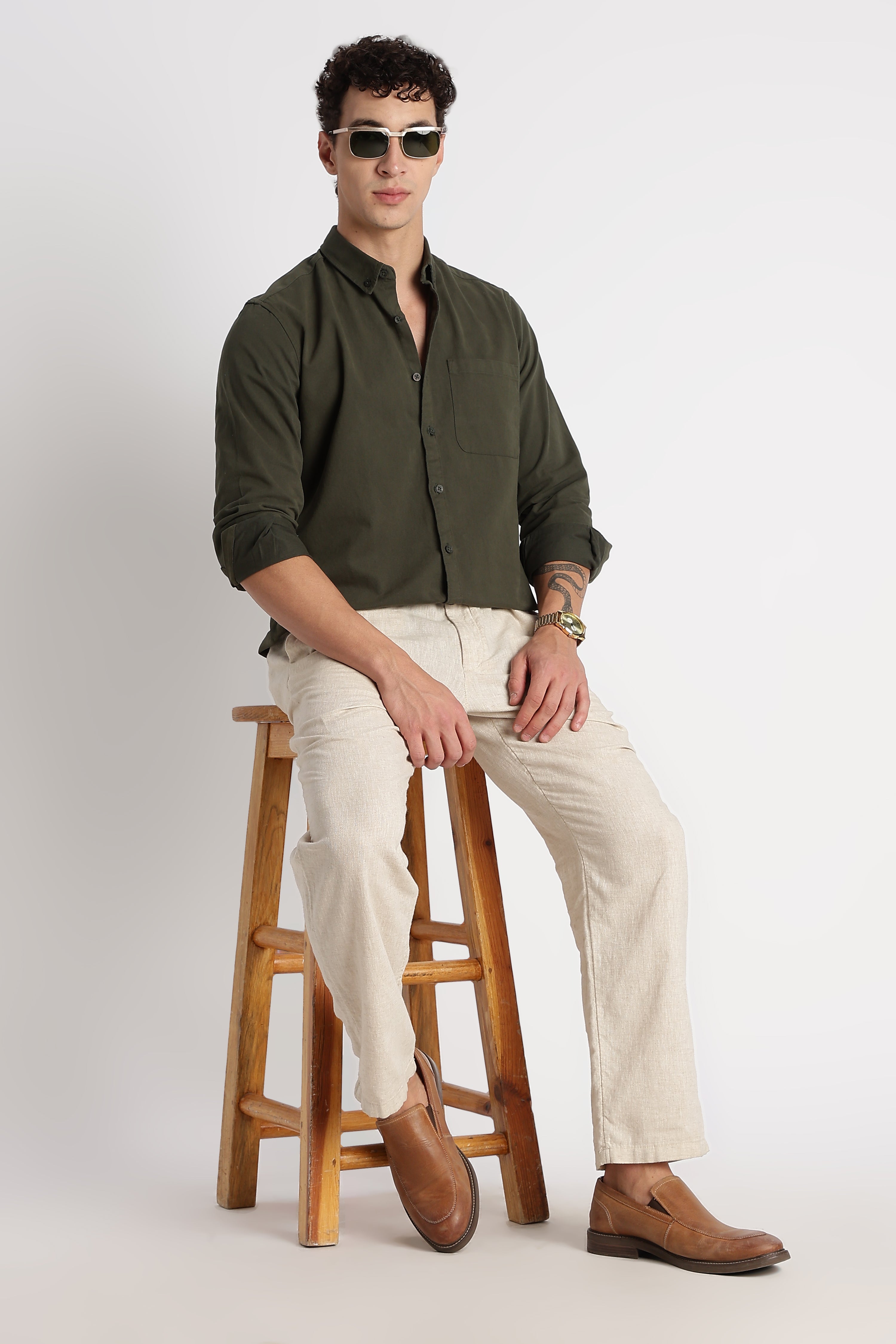 Men Cotton Essentials Solid Shirt