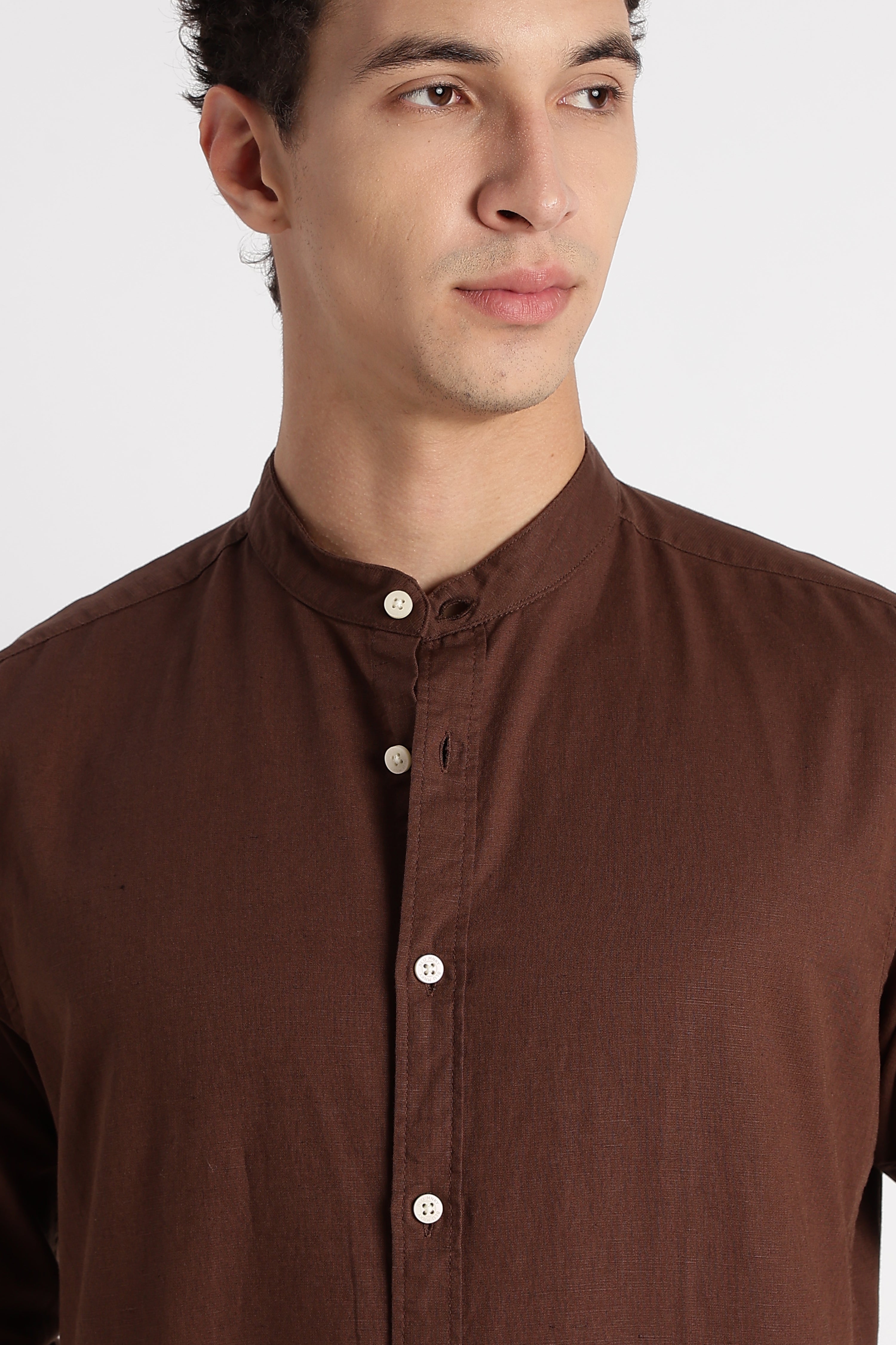 Men Cotton Linen Slim Fit Shirt