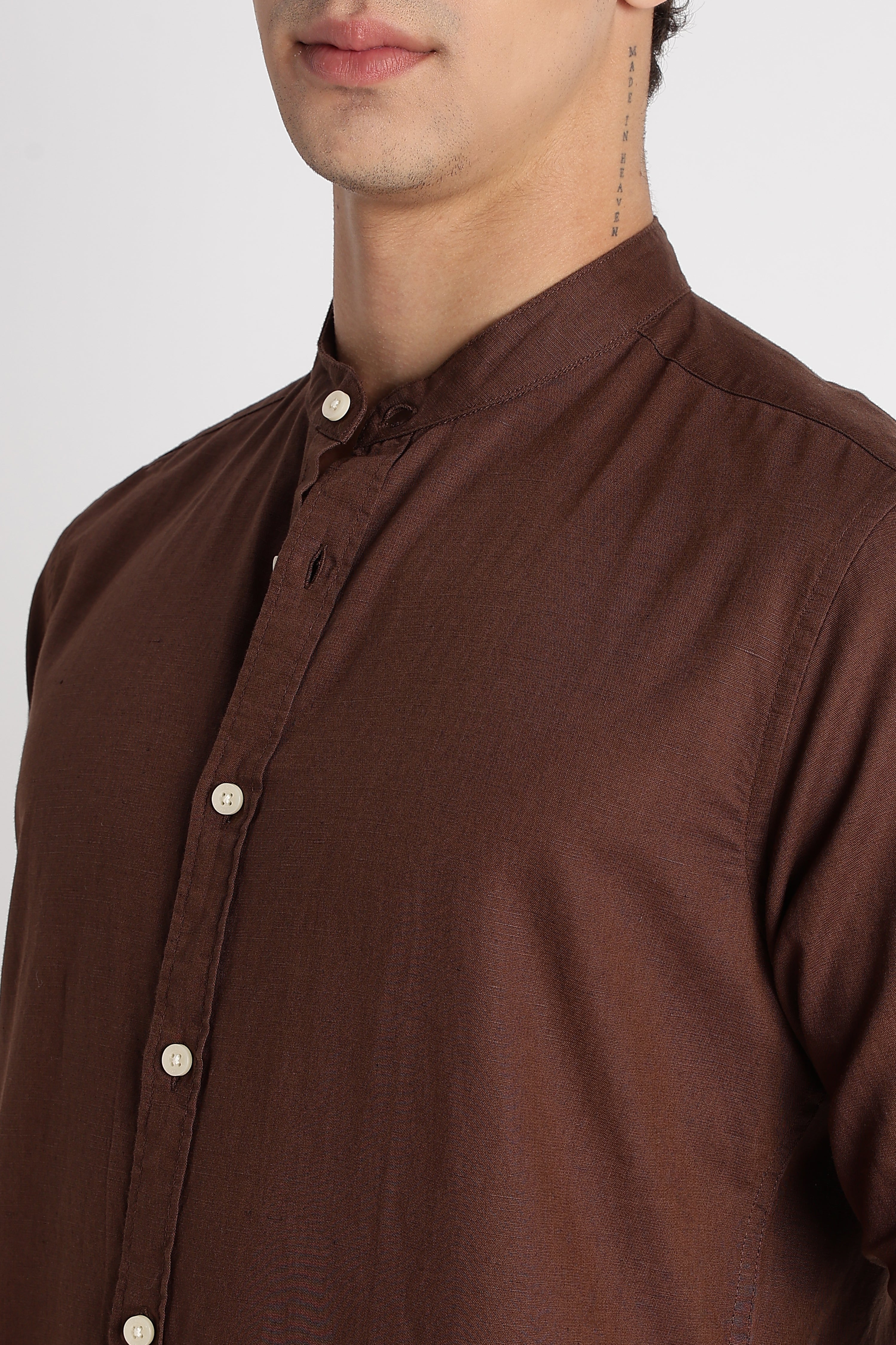 Men Cotton Linen Slim Fit Shirt