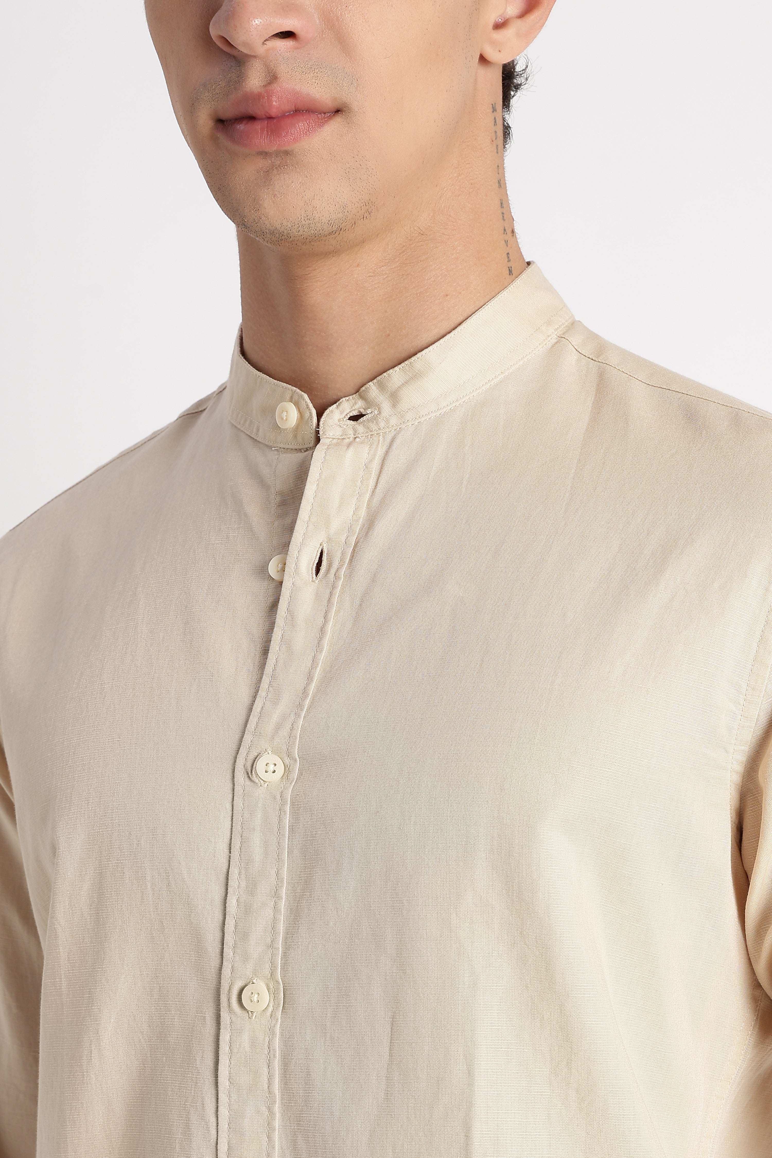 Men Cotton Linen Slim Fit Shirt