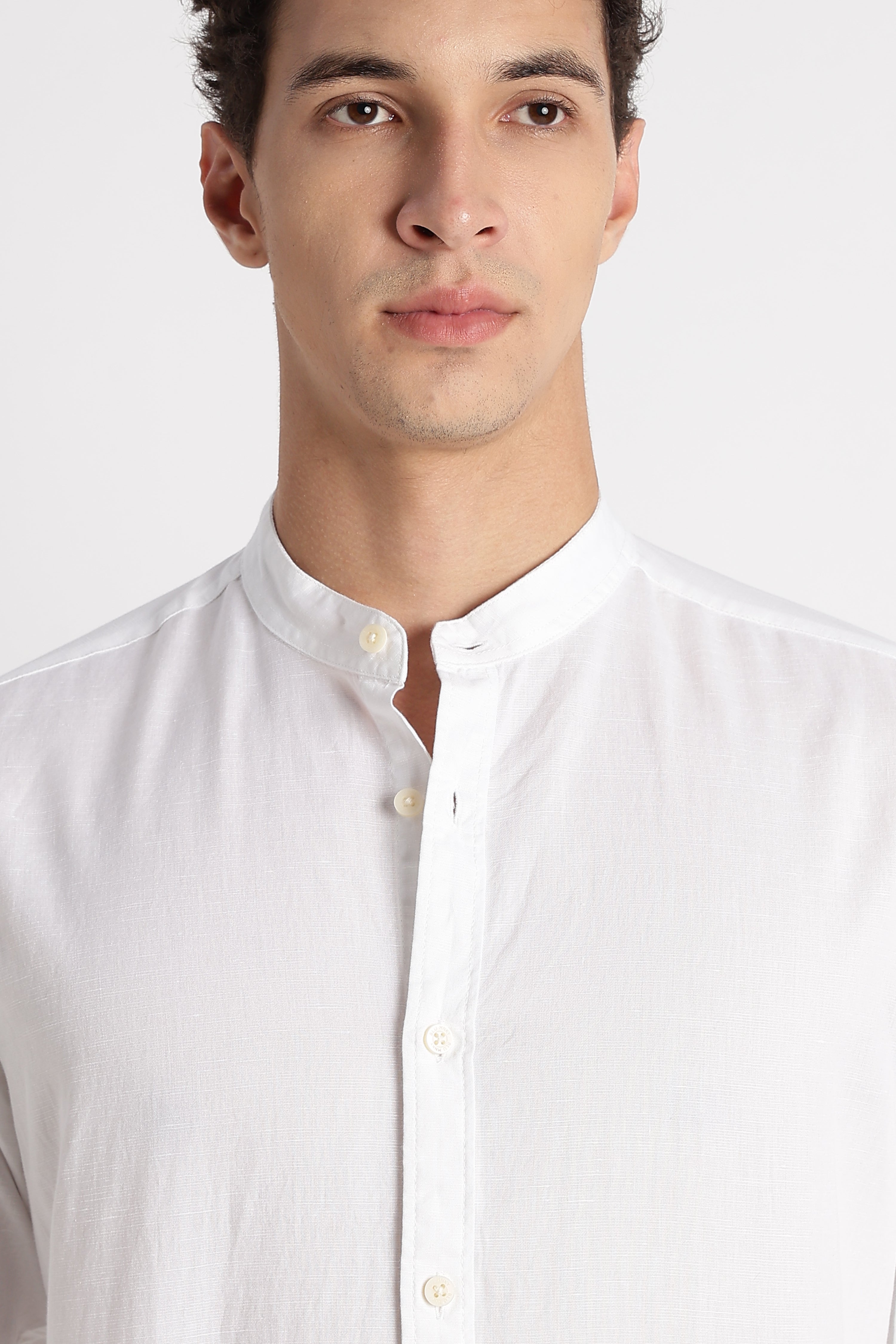 Men Cotton Linen Slim Fit Shirt