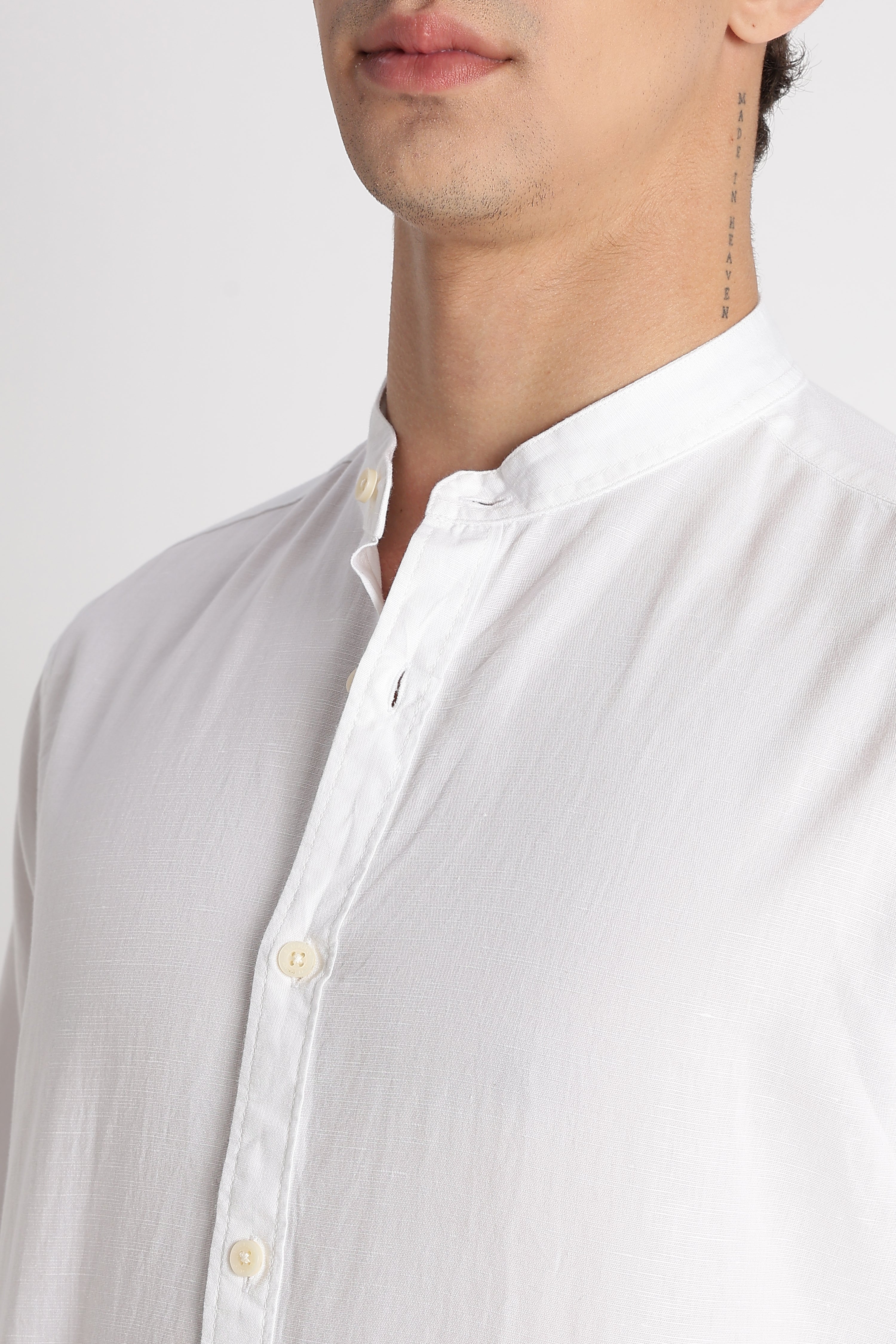 Men Cotton Linen Slim Fit Shirt