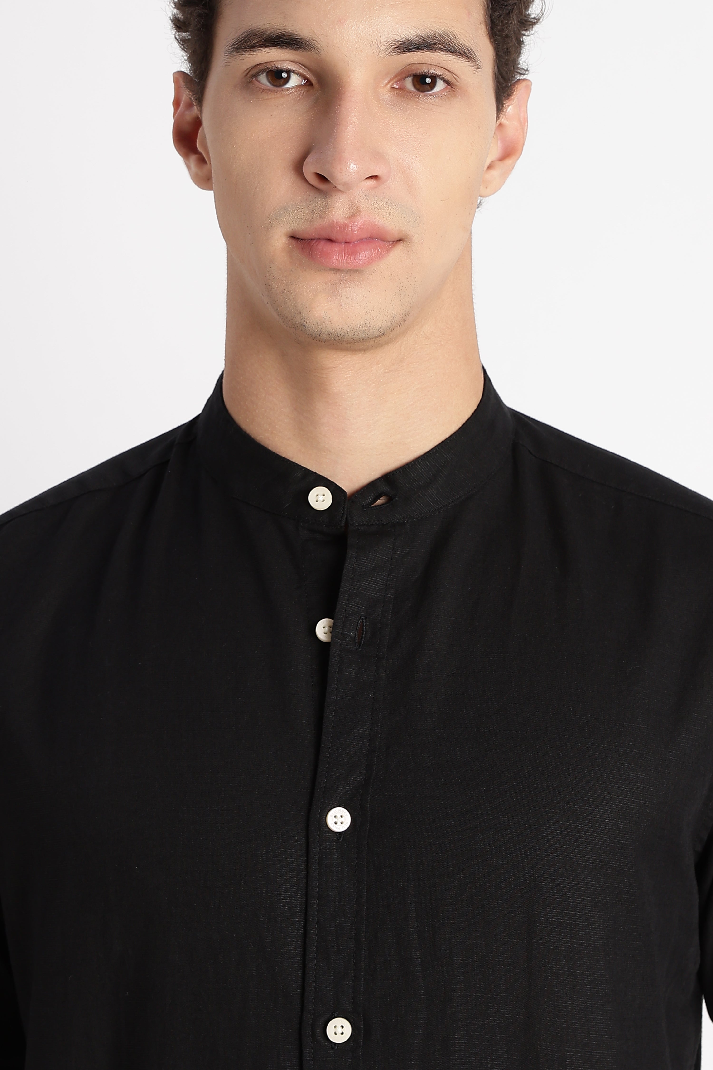 Men Cotton Linen Slim Fit Shirt