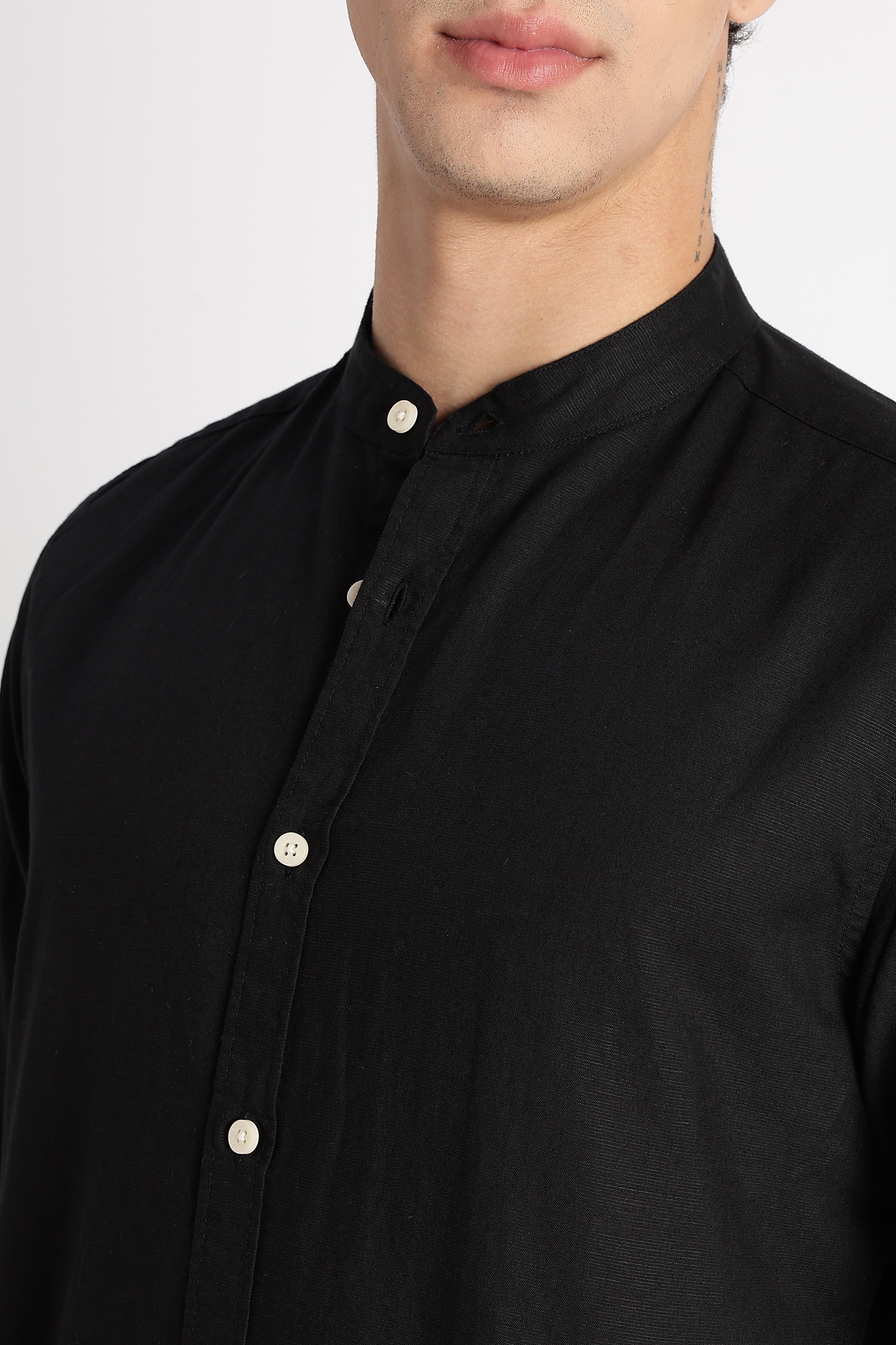 Men Cotton Linen Slim Fit Shirt