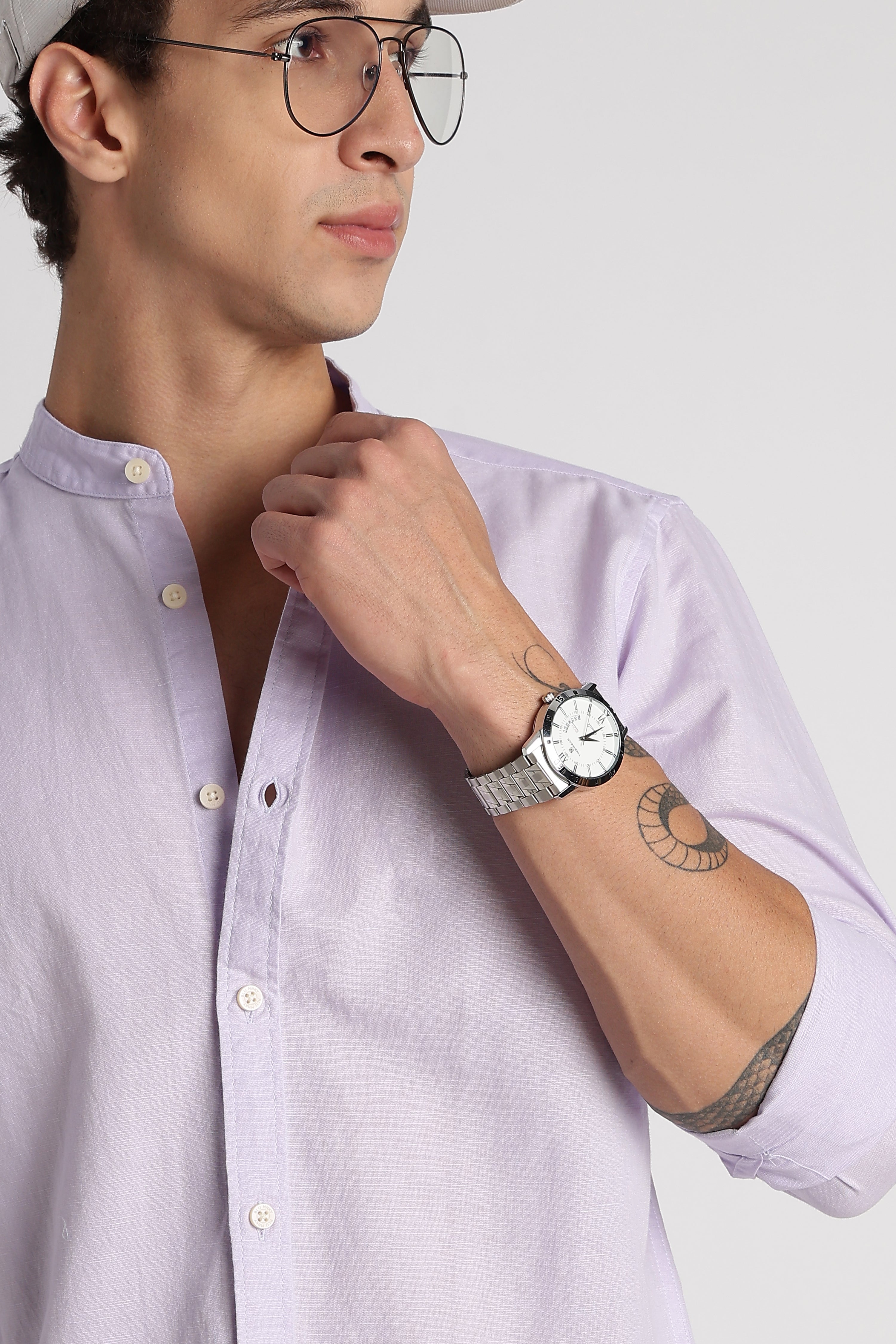Men Cotton Linen Slim Fit Shirt