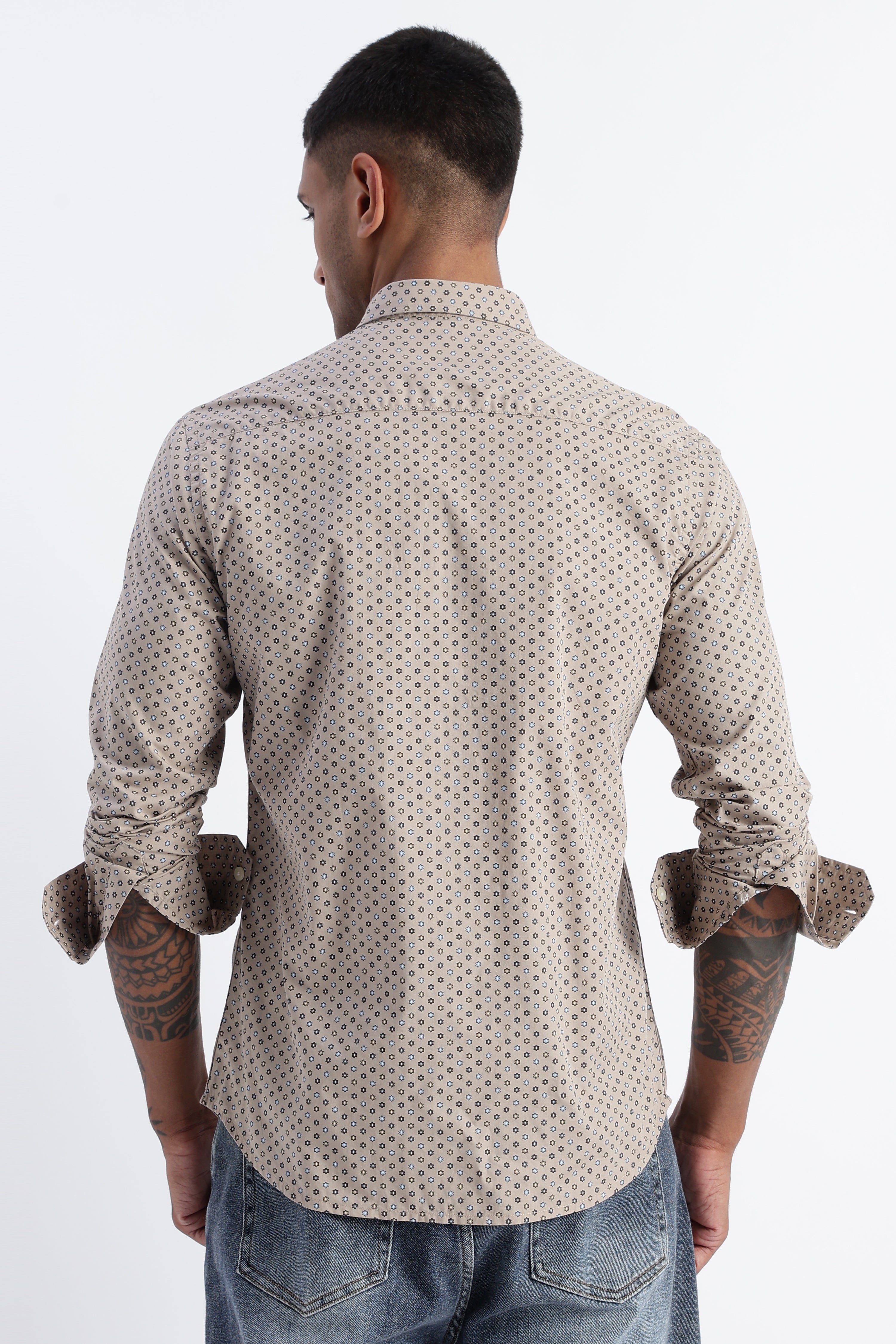 Men Micro-Print Shirt