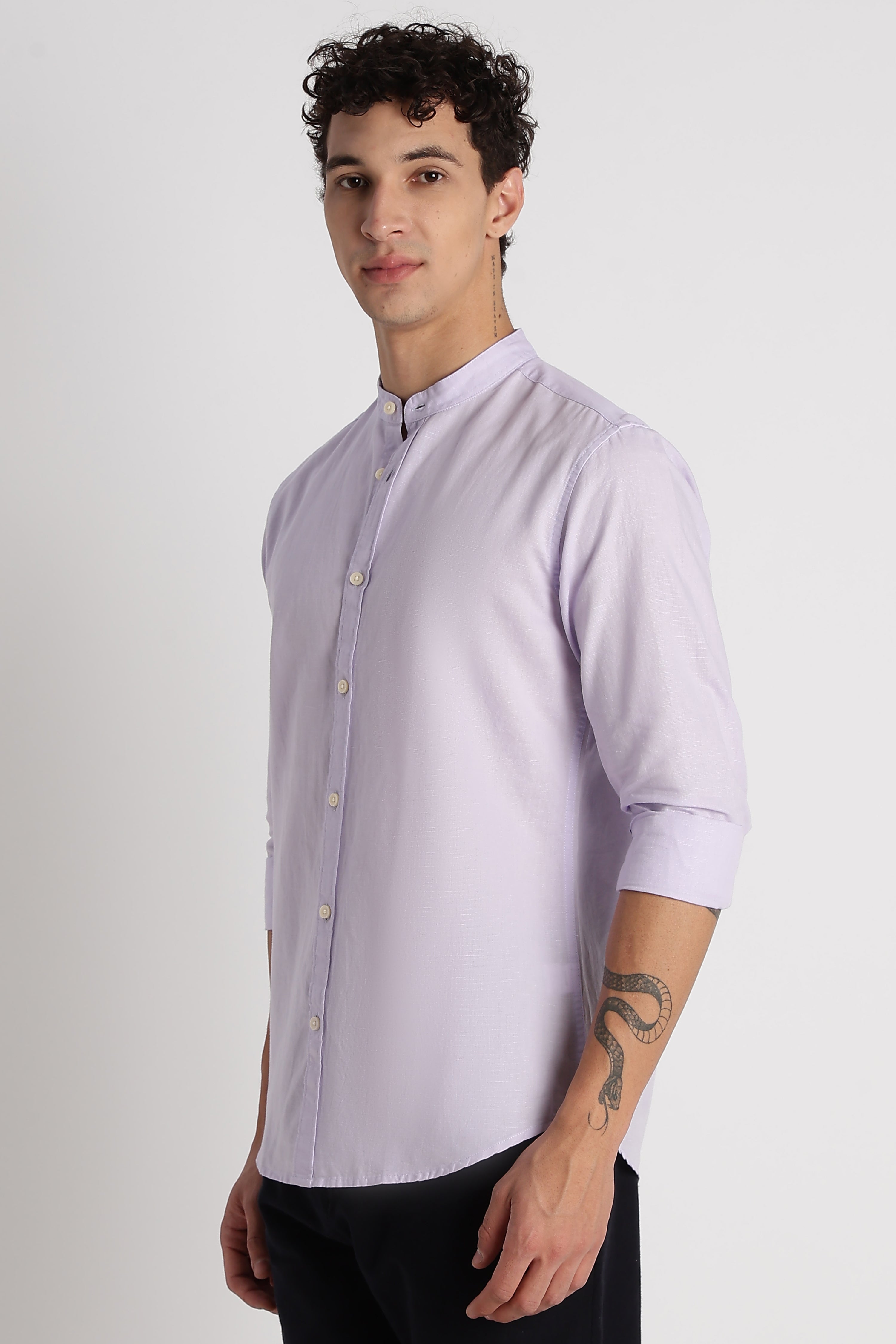 Men Cotton Linen Slim Fit Shirt