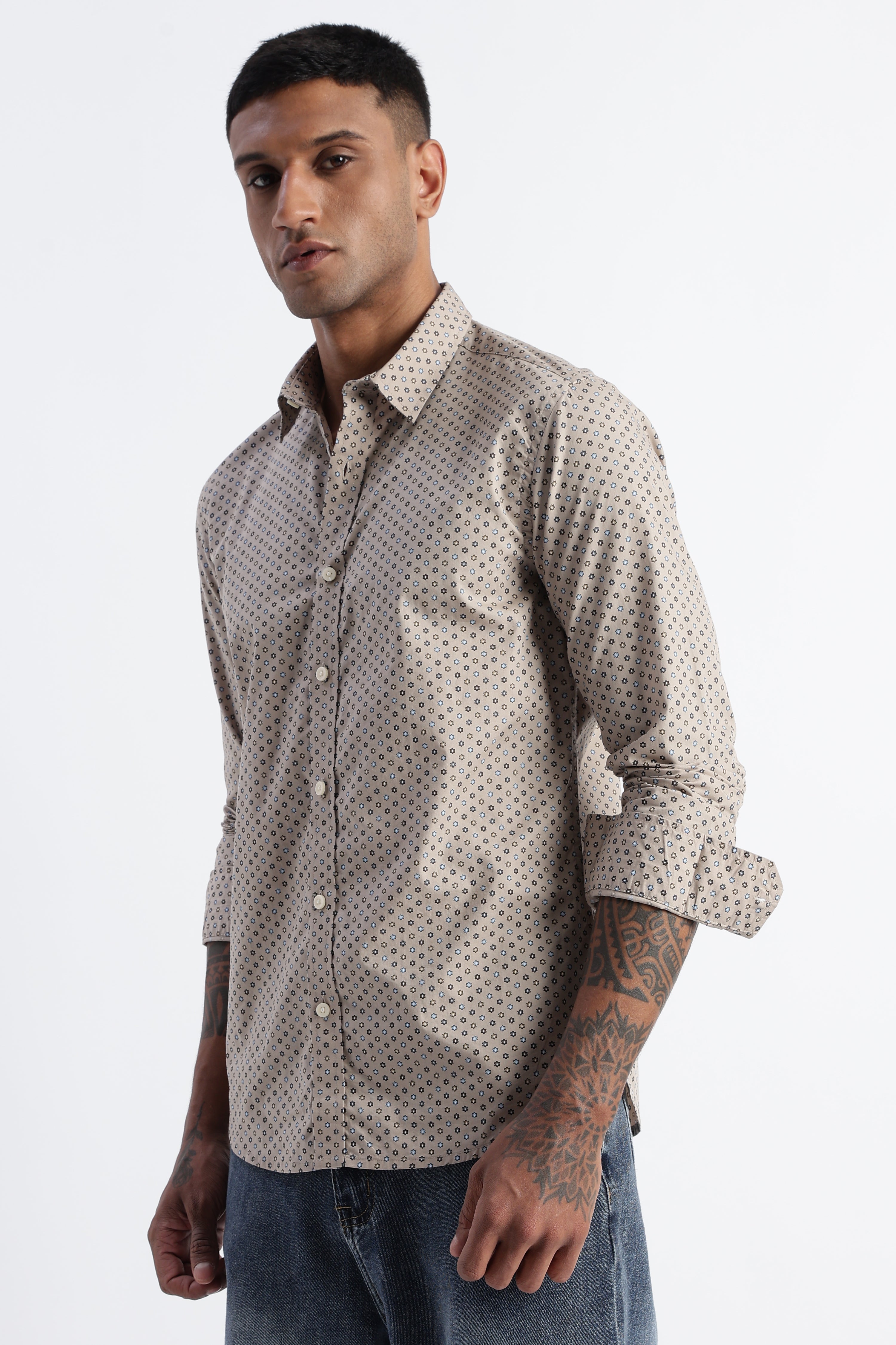 Men Micro-Print Shirt