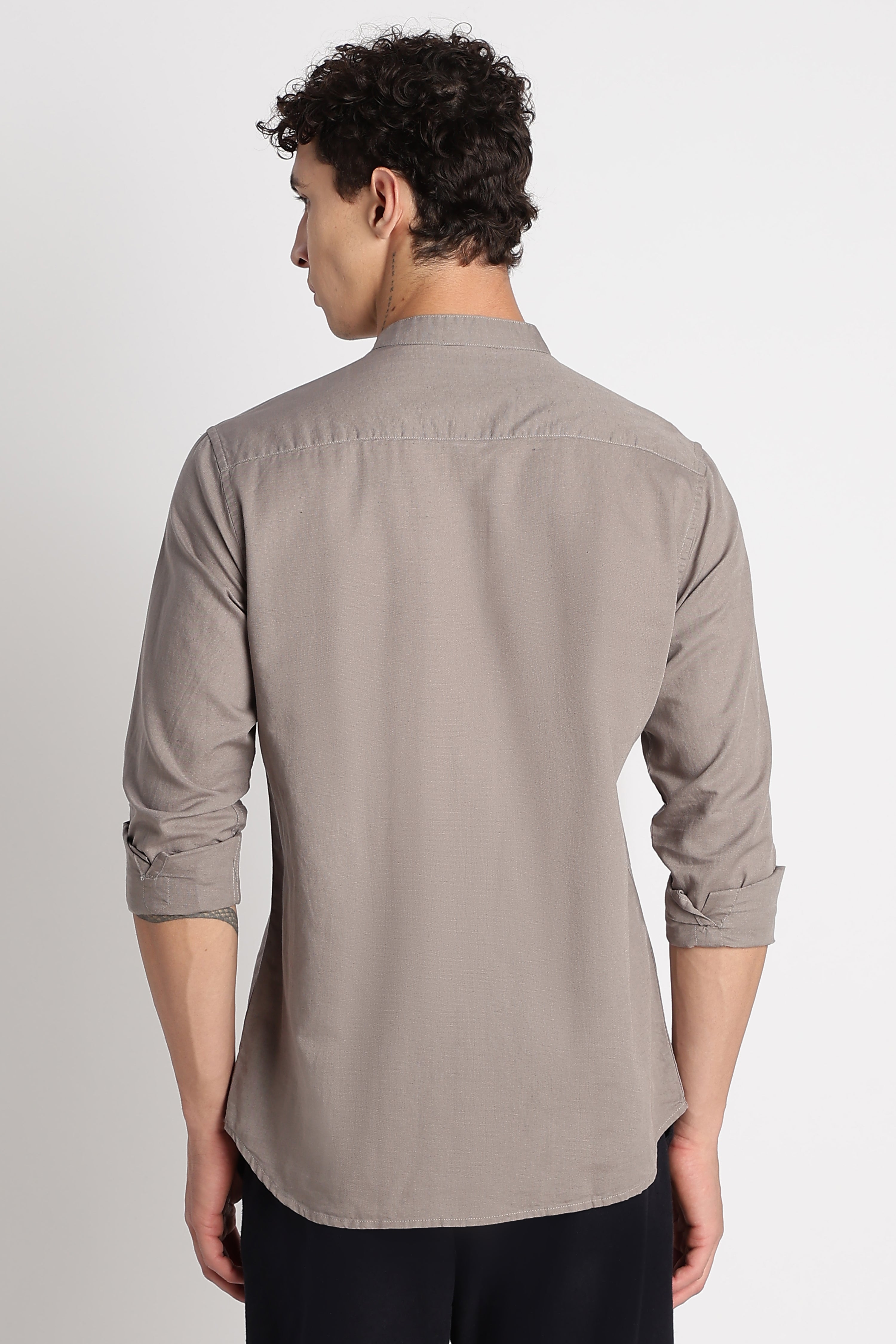 Men Cotton Linen Slim Fit Shirt