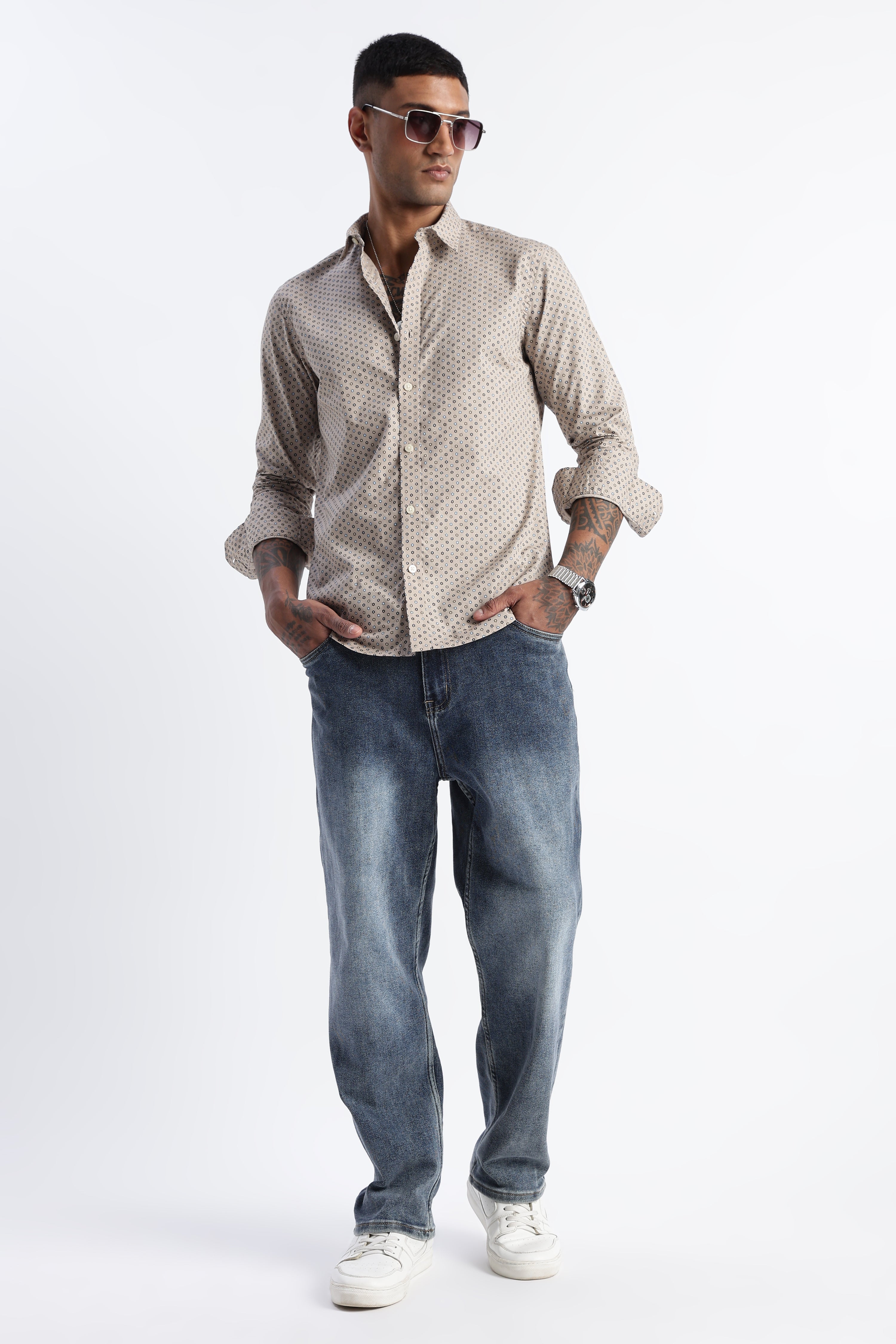 Men Micro-Print Shirt