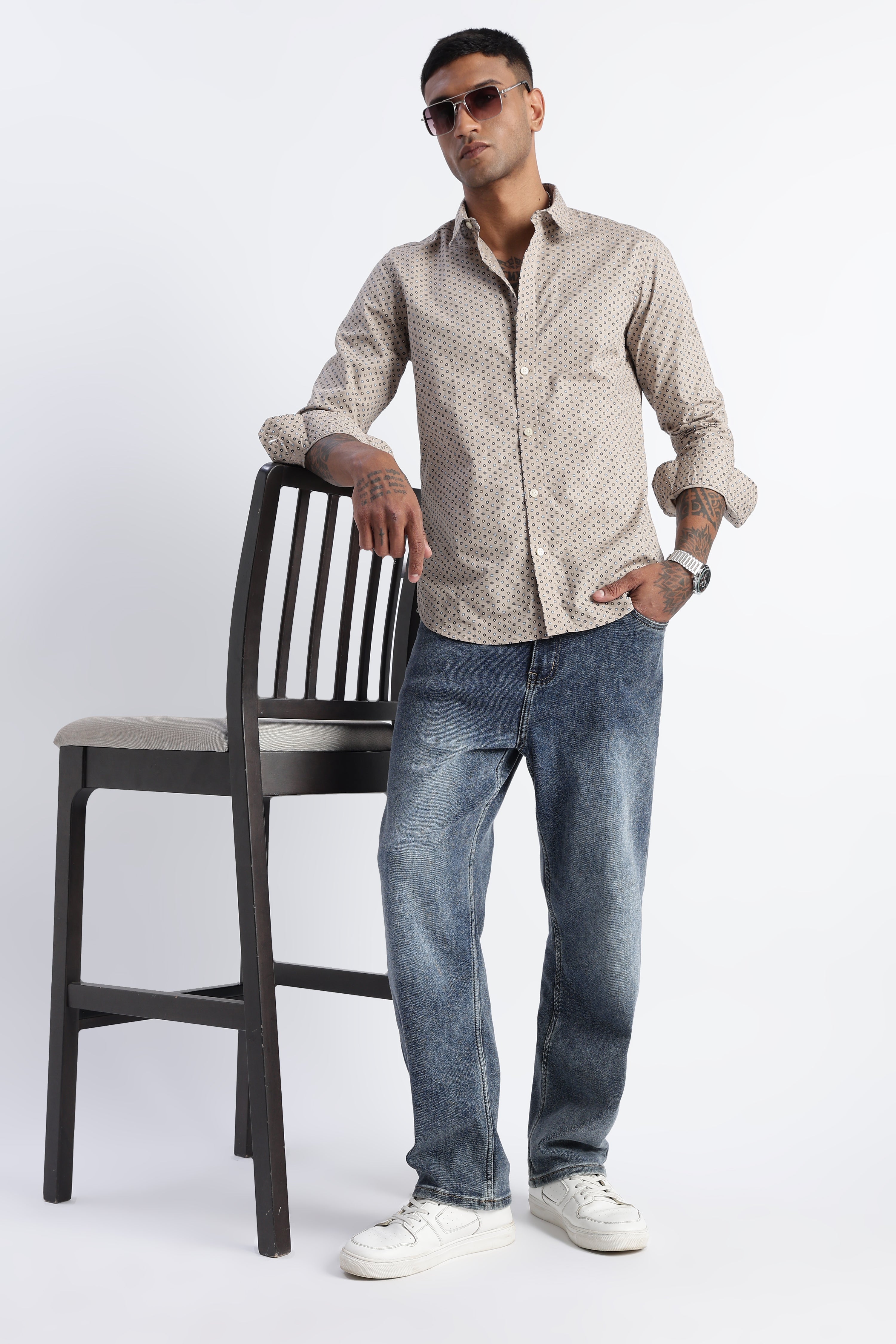 Men Micro-Print Shirt