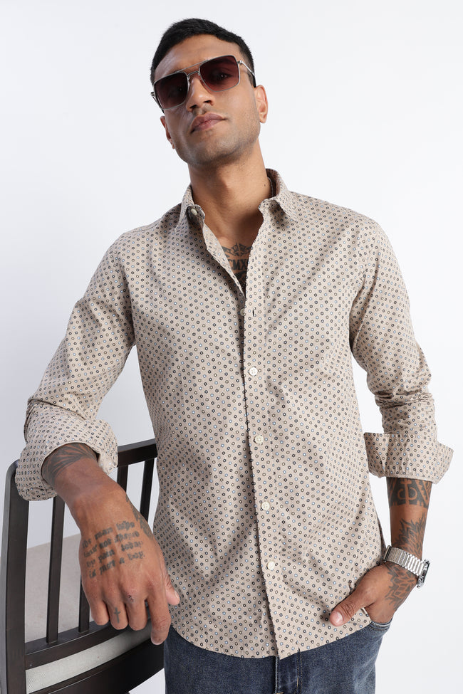 Men Micro-Print Shirt