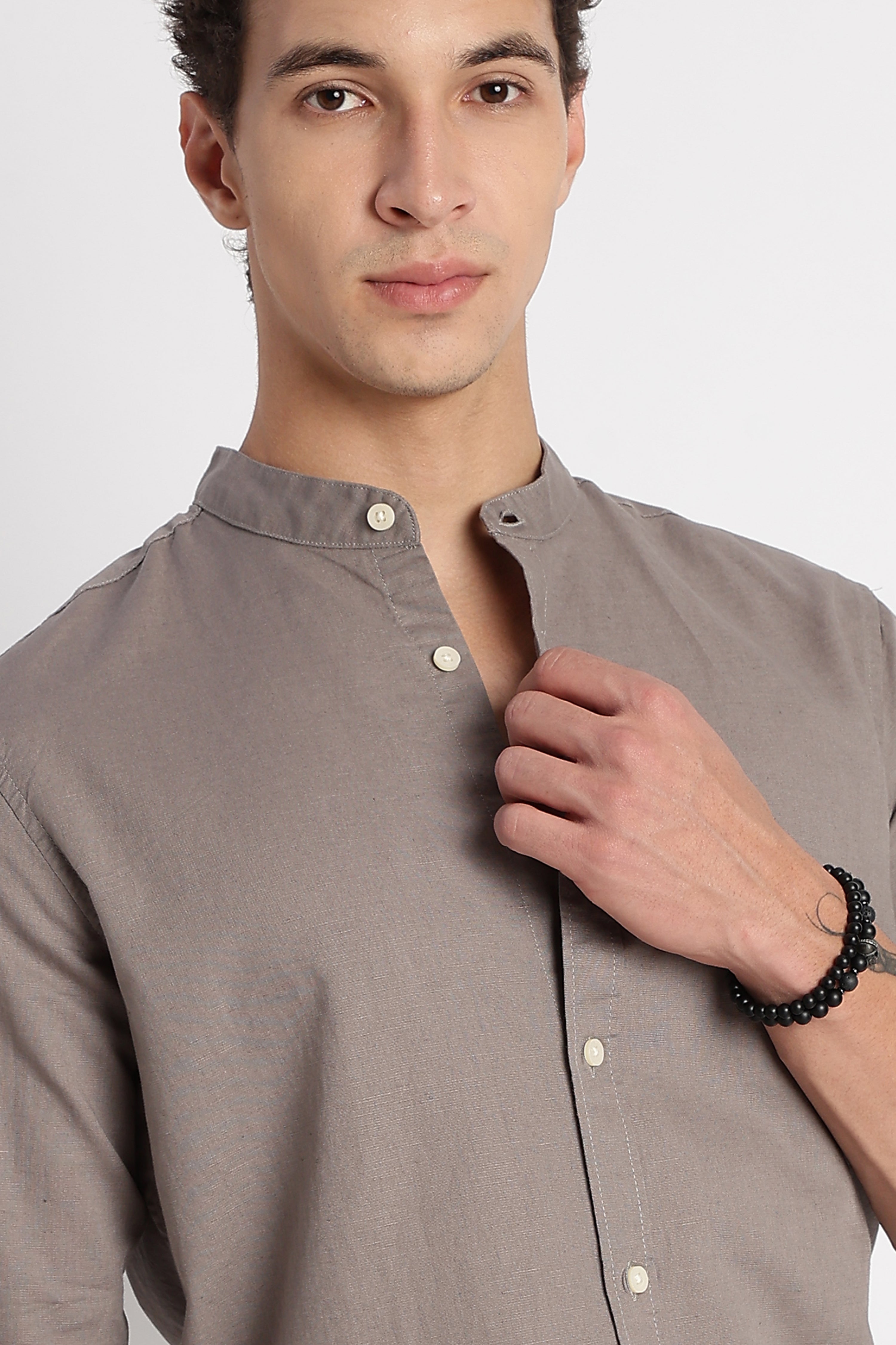 Men Cotton Linen Slim Fit Shirt