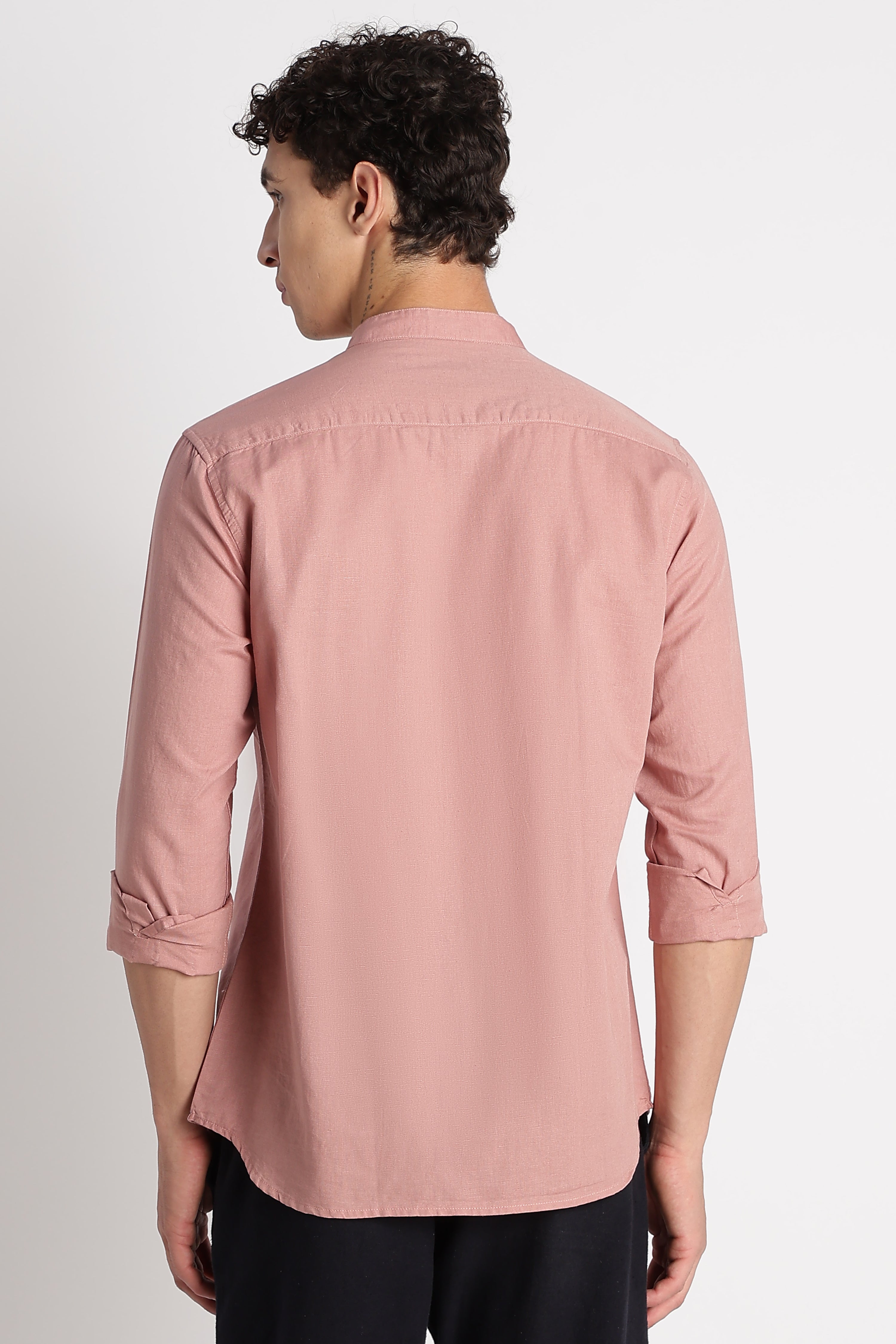 Men Cotton Linen Slim Fit Shirt