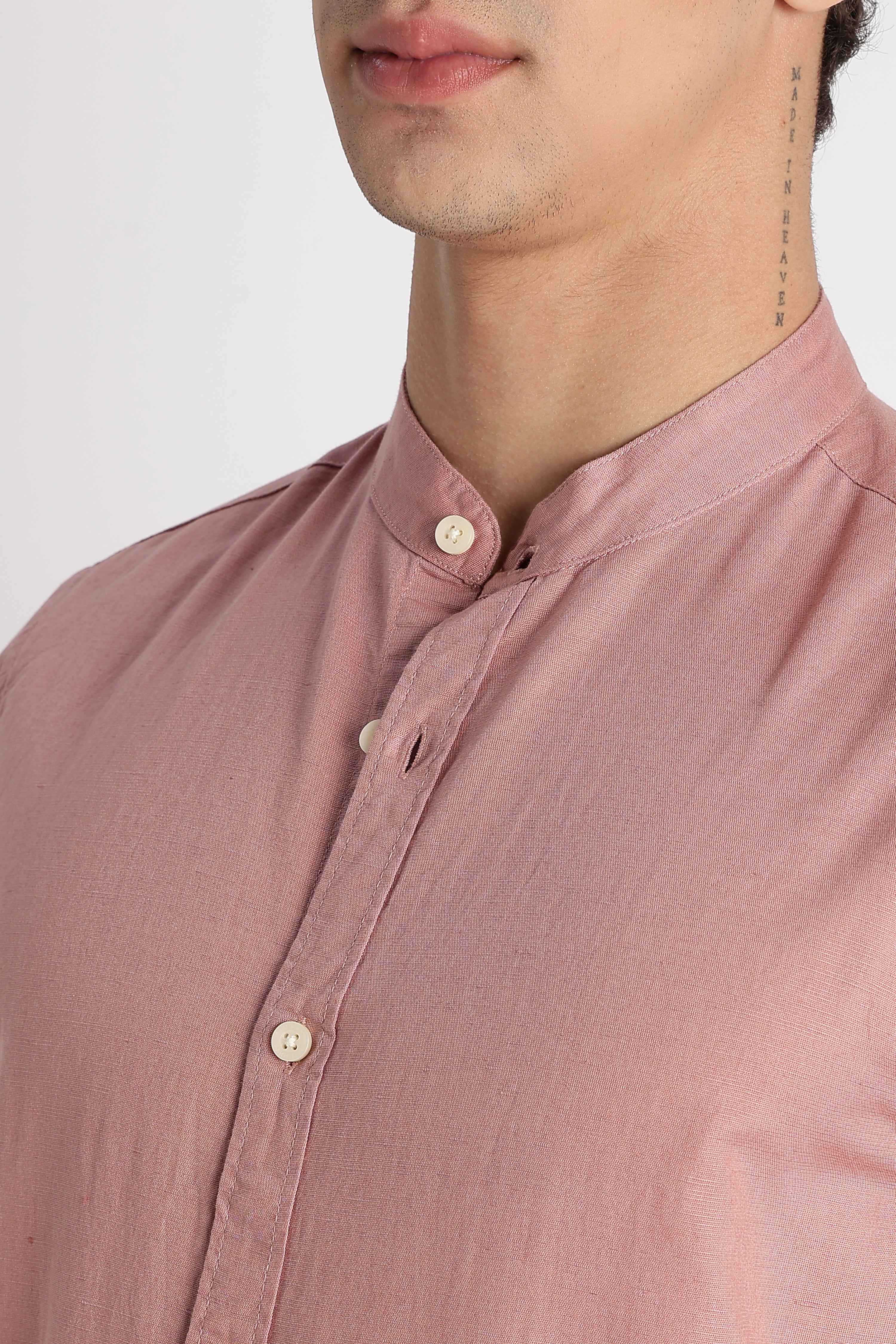 Men Cotton Linen Slim Fit Shirt