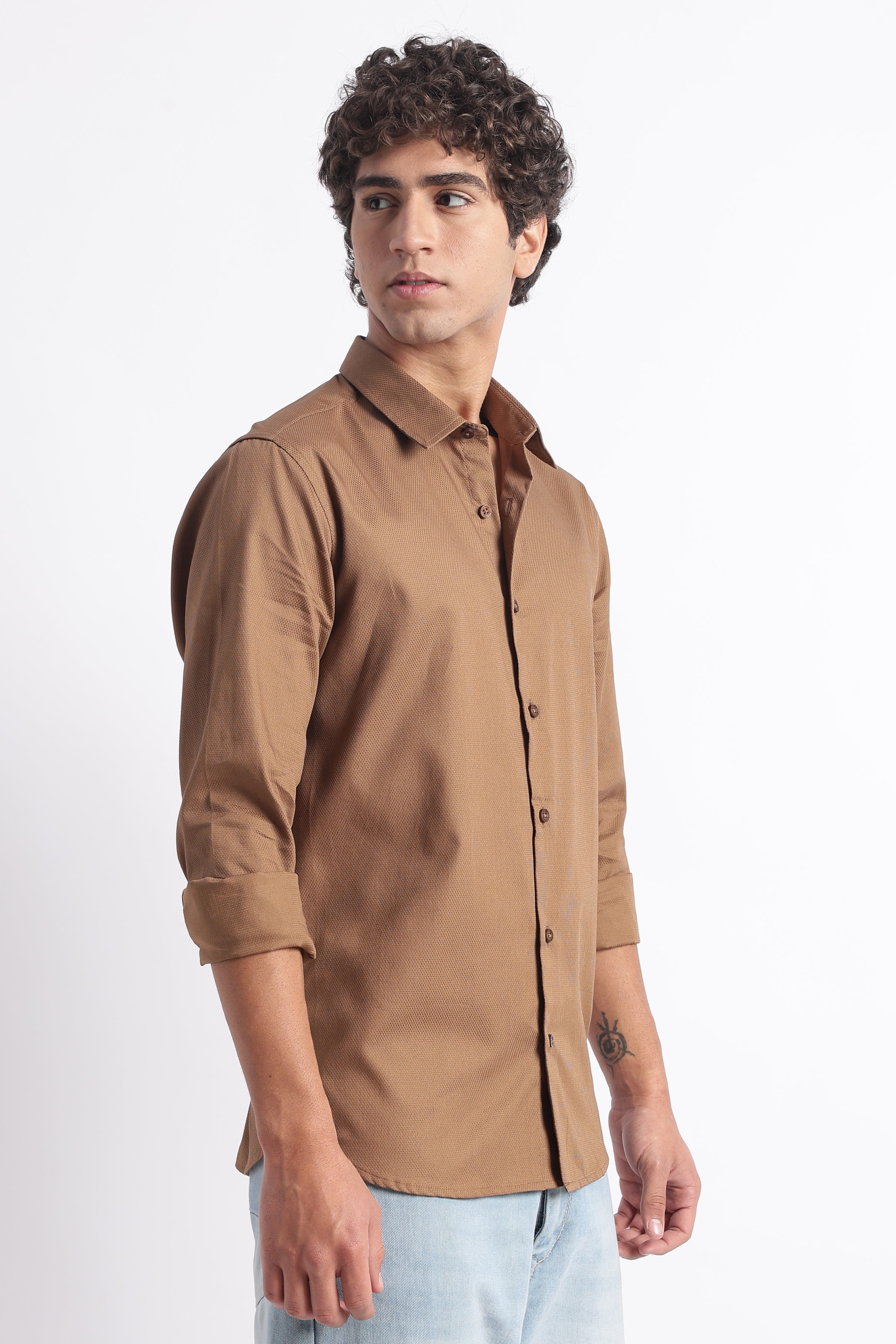 Men Classic Dobby Solid Shirt