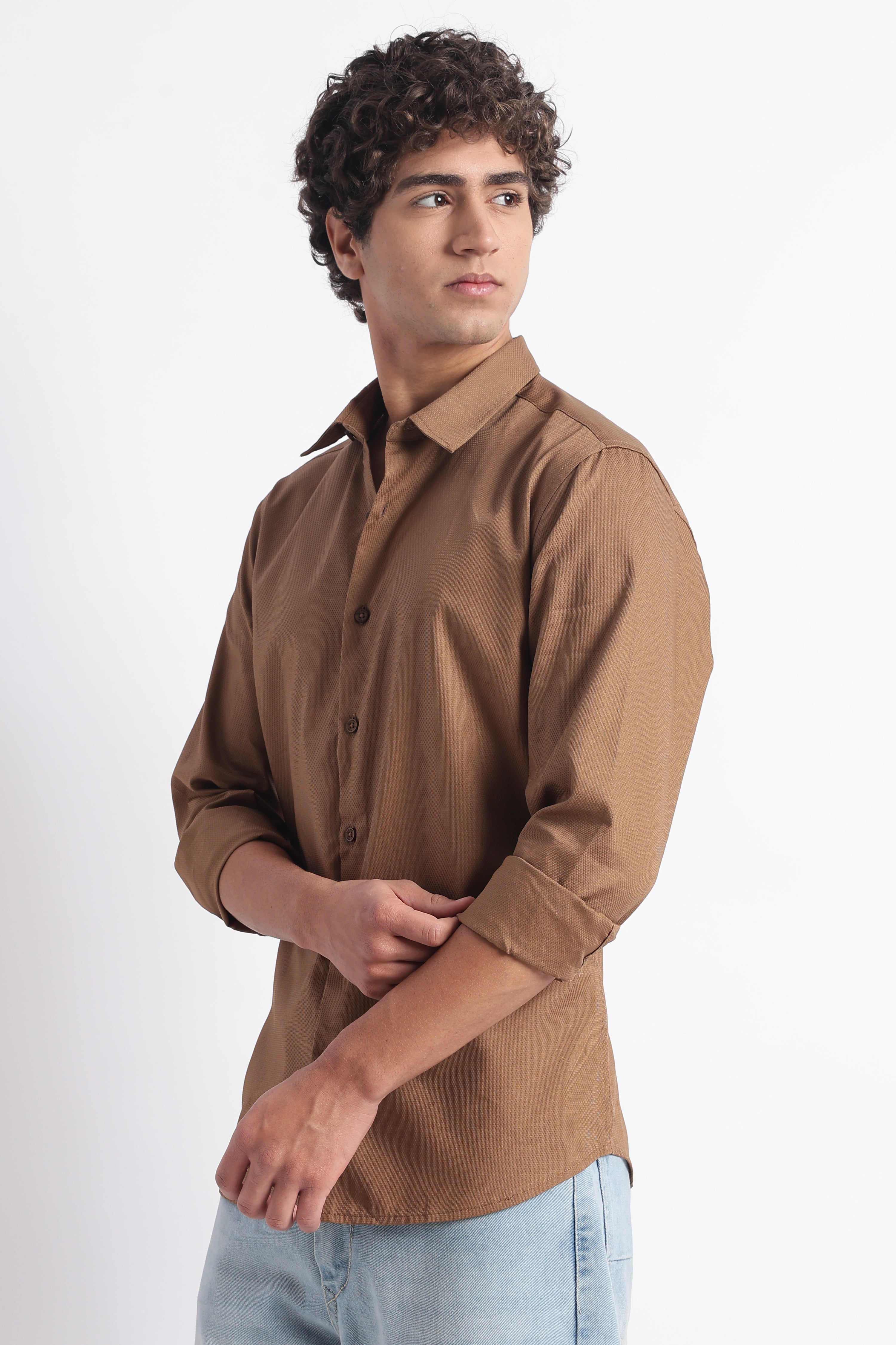 Men Classic Dobby Solid Shirt