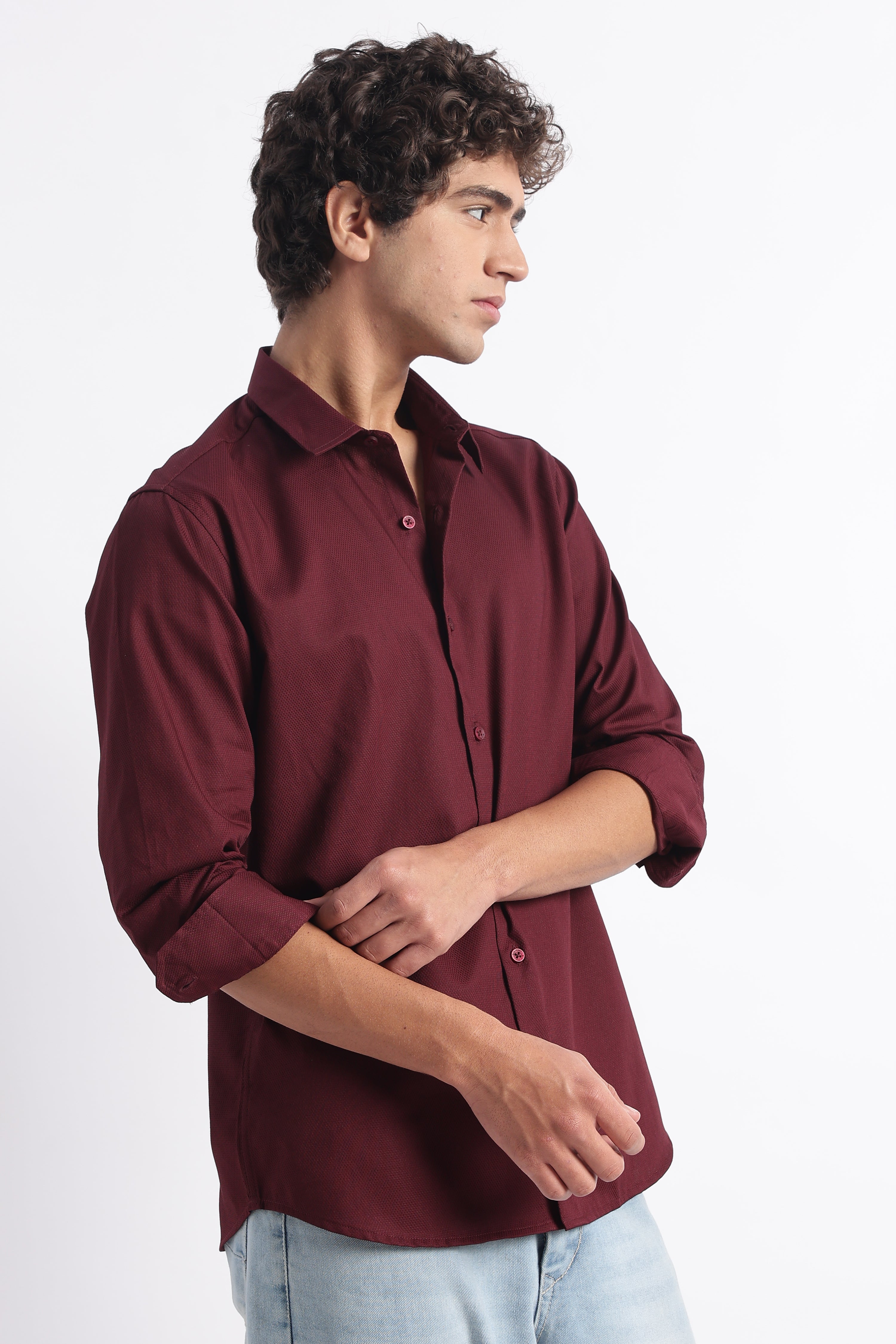 Men Classic Dobby Solid Shirt
