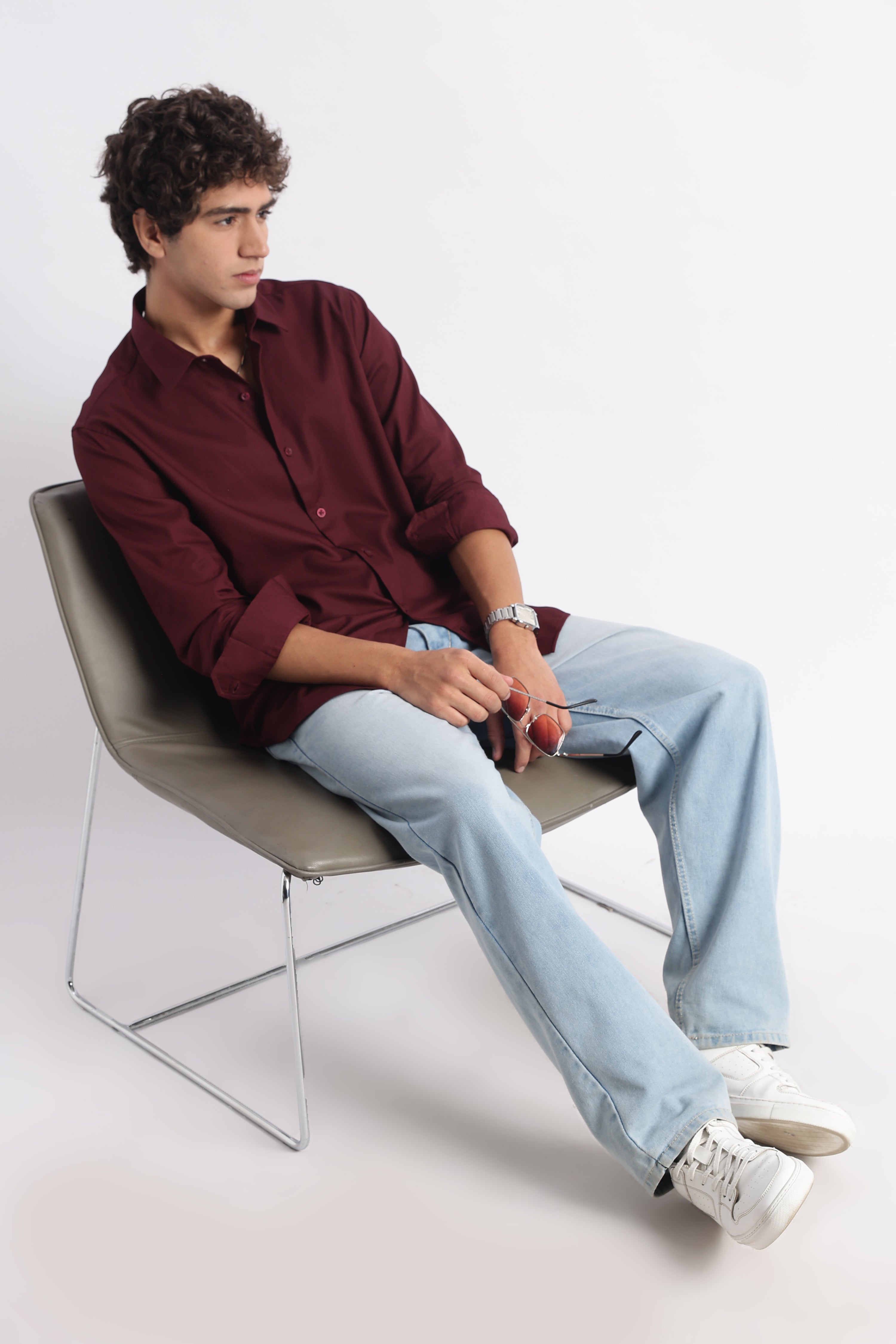 Men Classic Dobby Solid Shirt