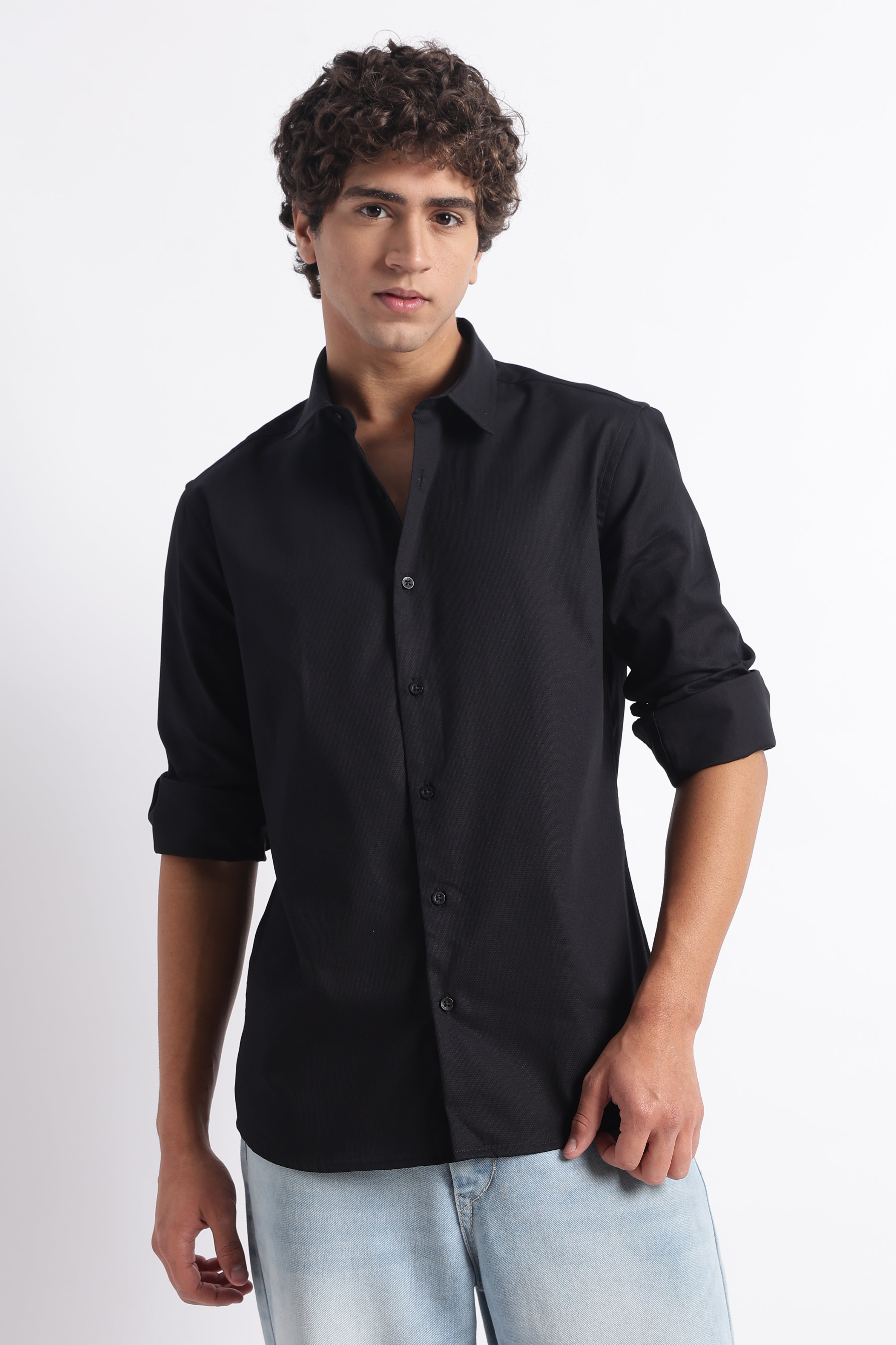 Men Classic Dobby Solid Shirt