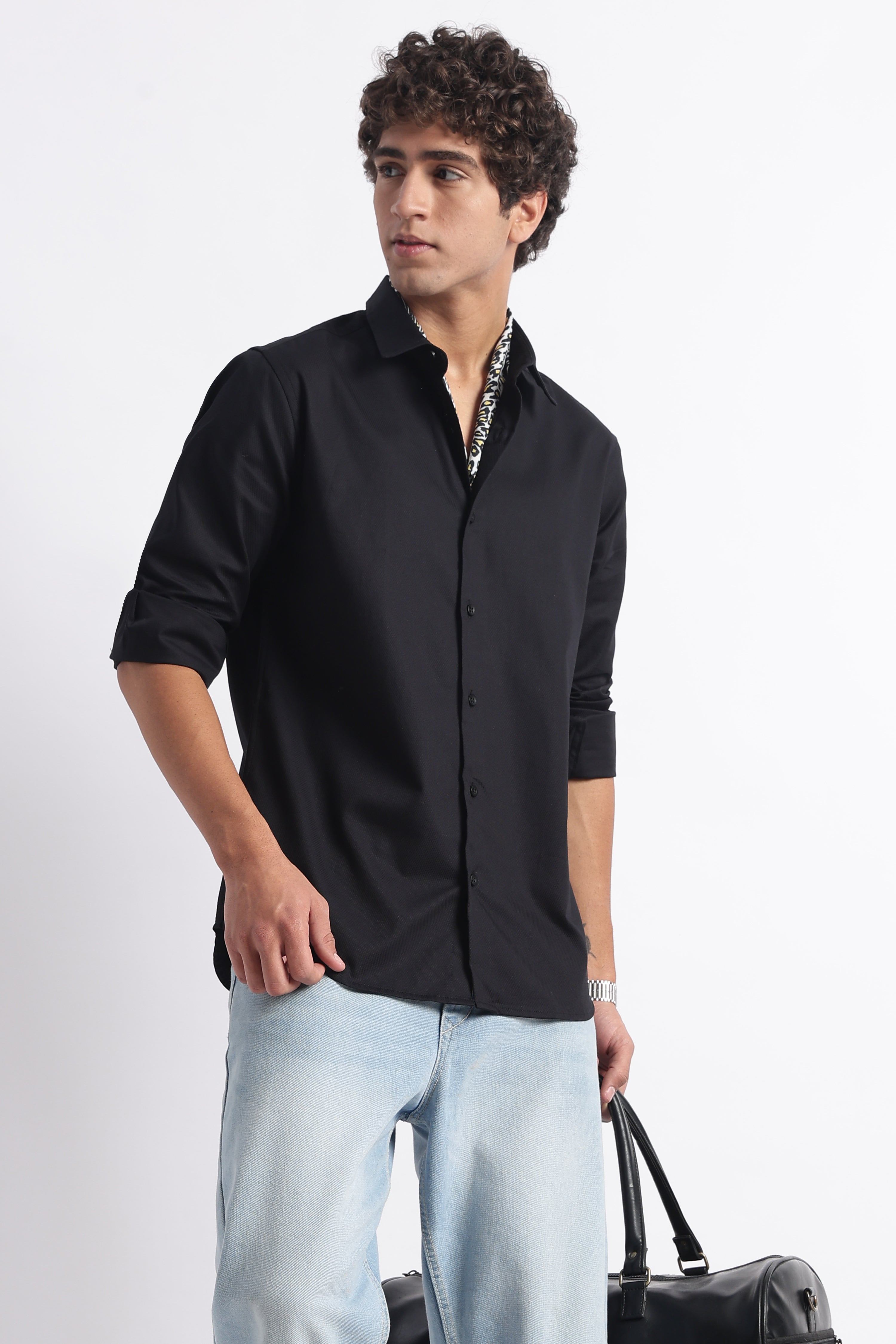 Men Classic Dobby Solid Shirt