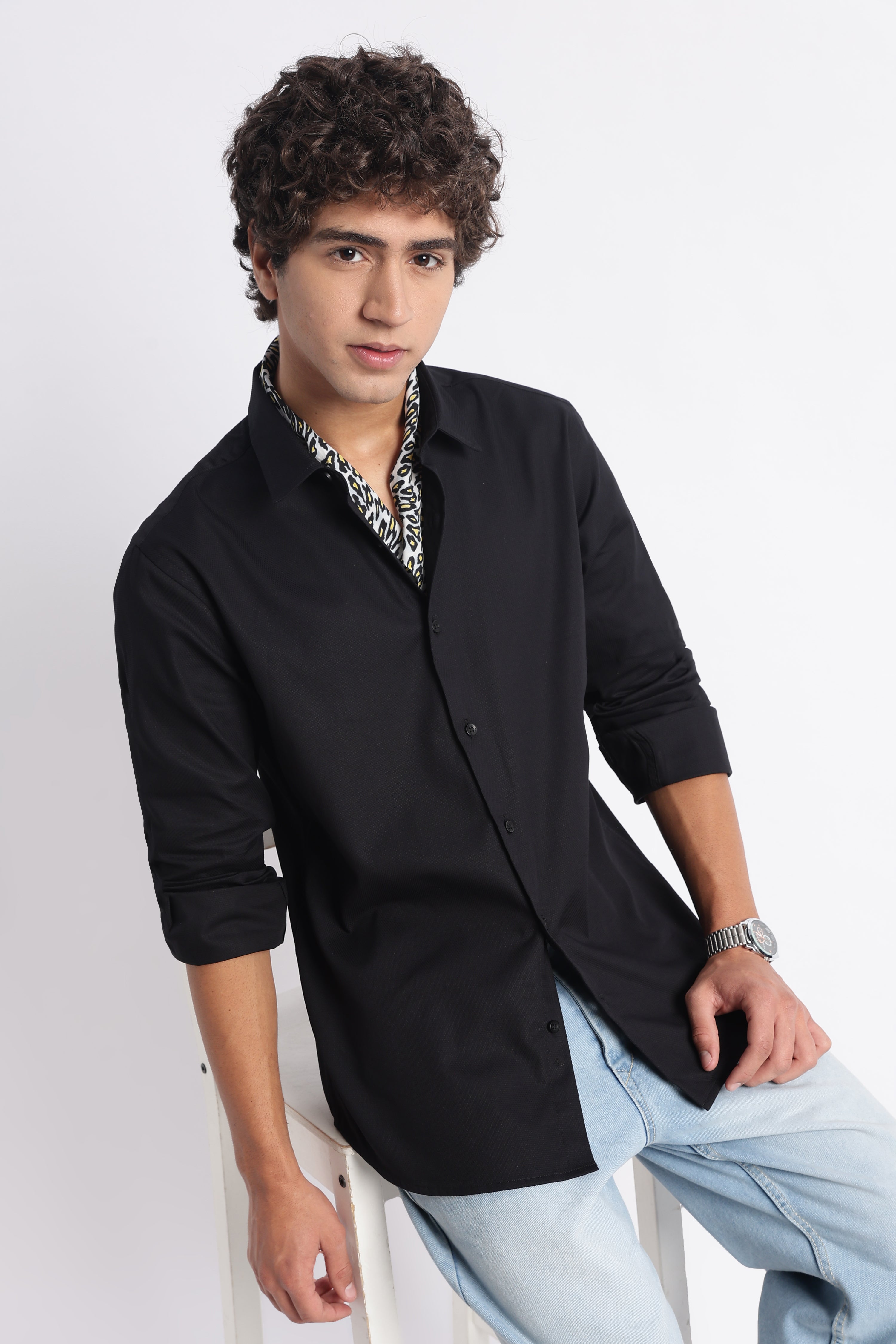Men Classic Dobby Solid Shirt