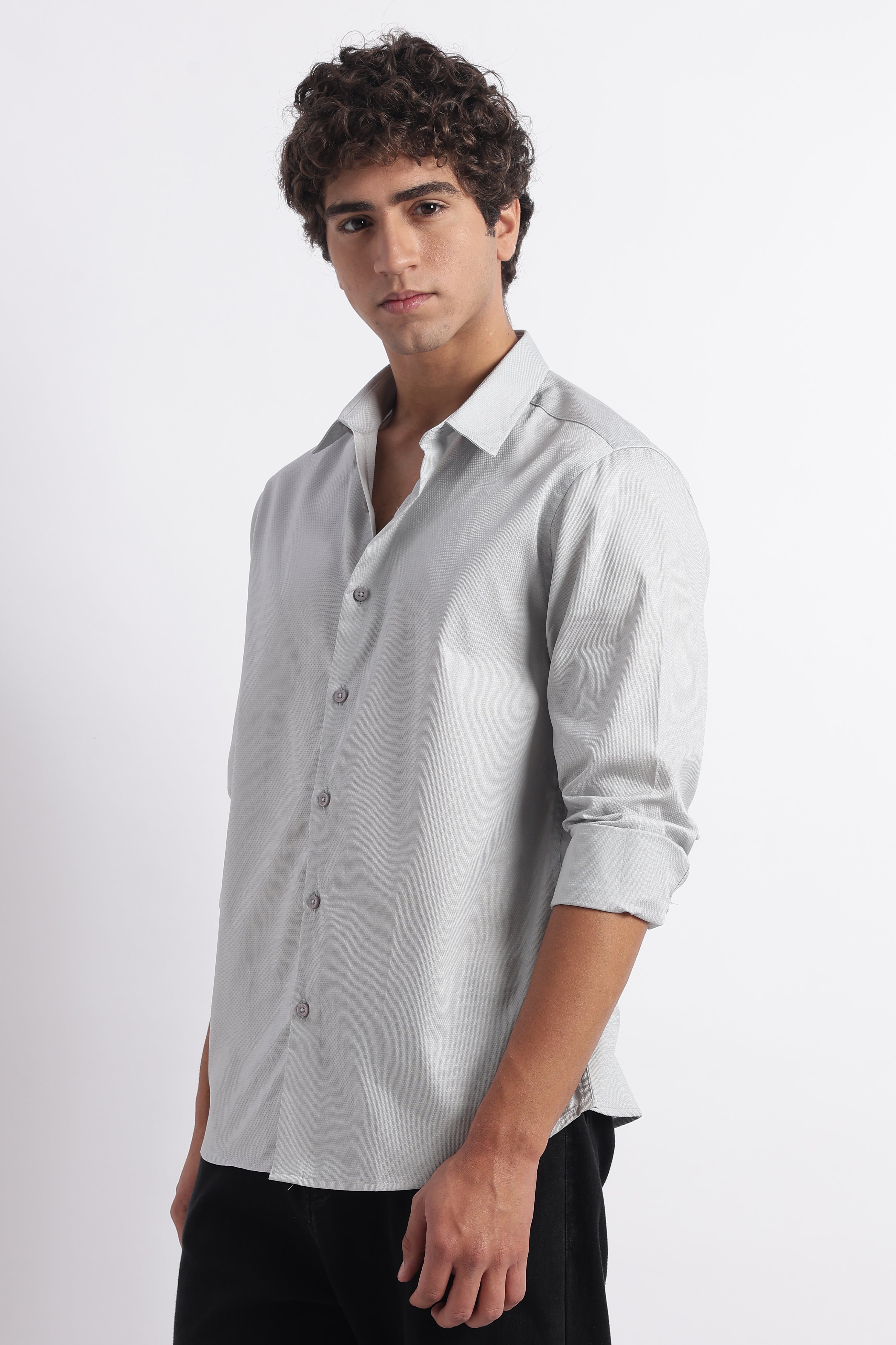 Men Classic Dobby Solid Shirt