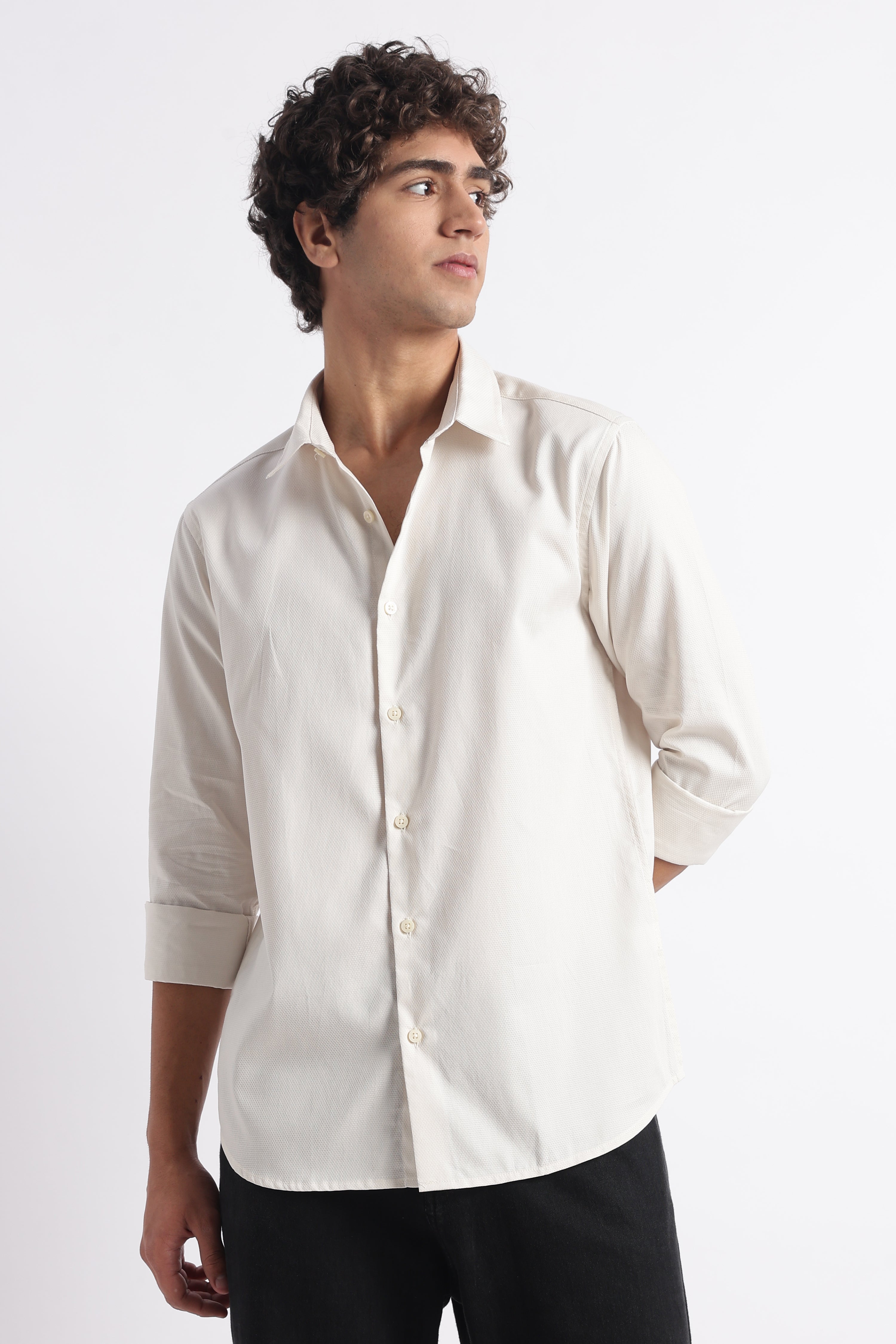 Men Classic Dobby Solid Shirt