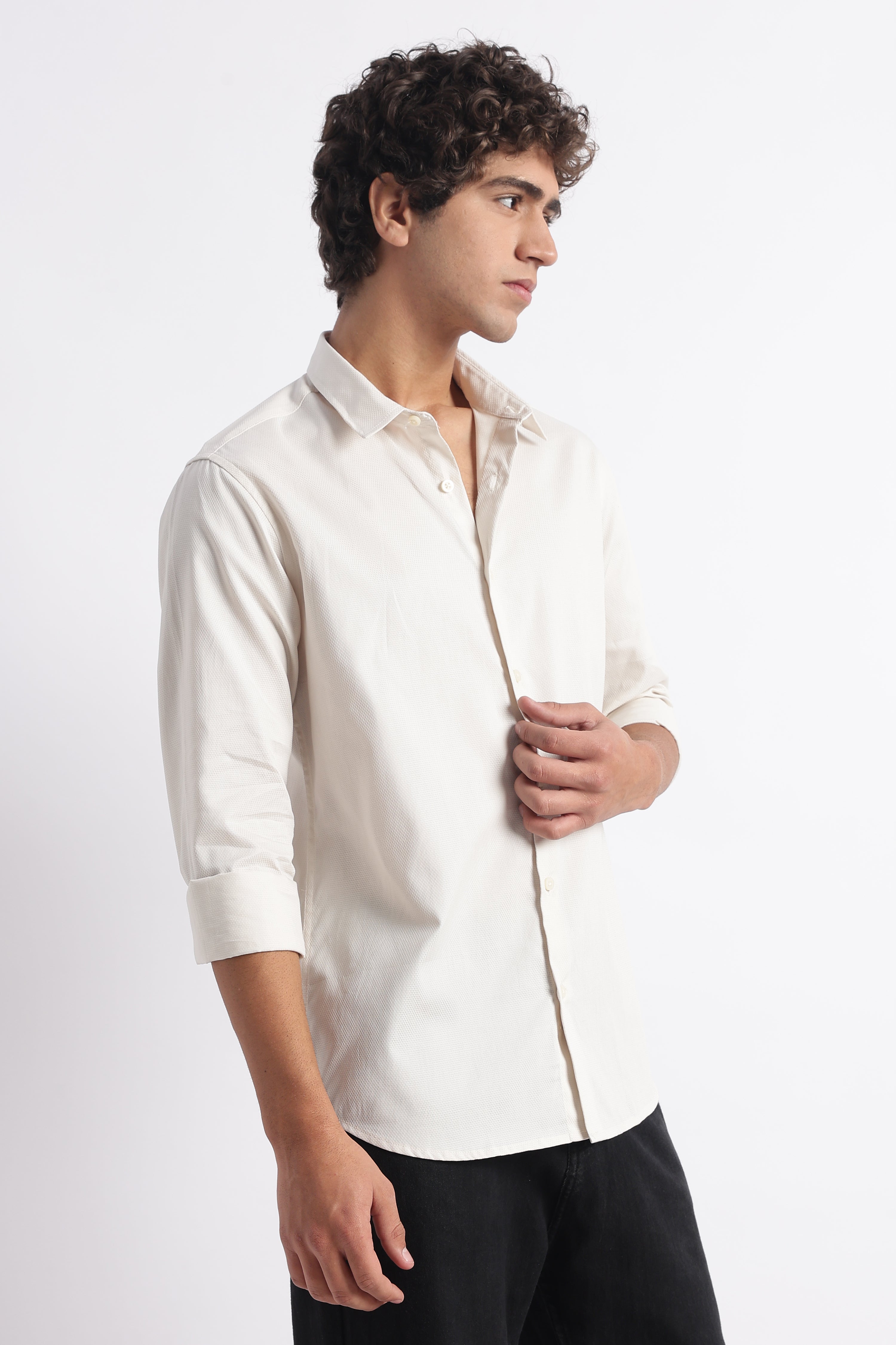 Men Classic Dobby Solid Shirt