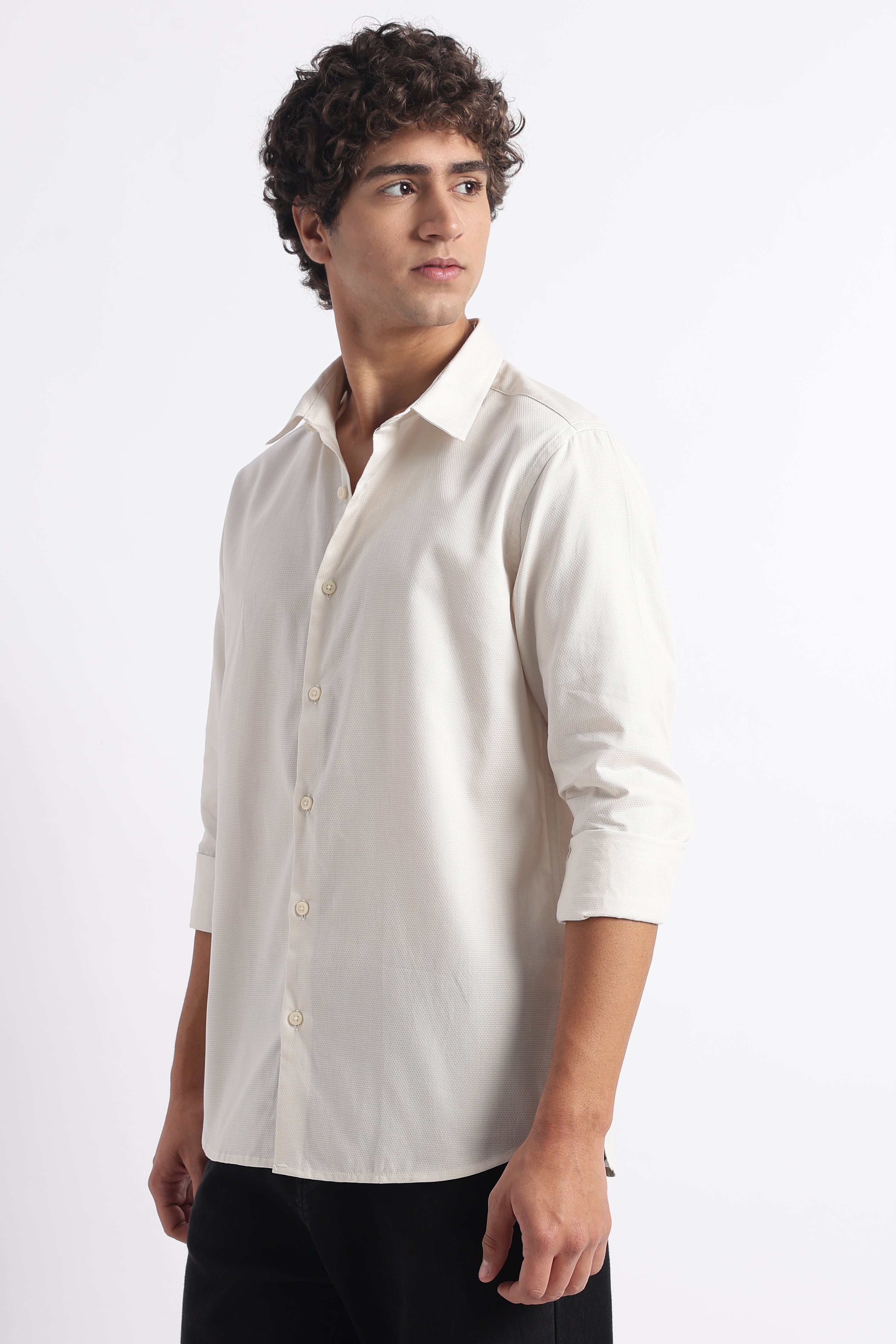 Men Classic Dobby Solid Shirt