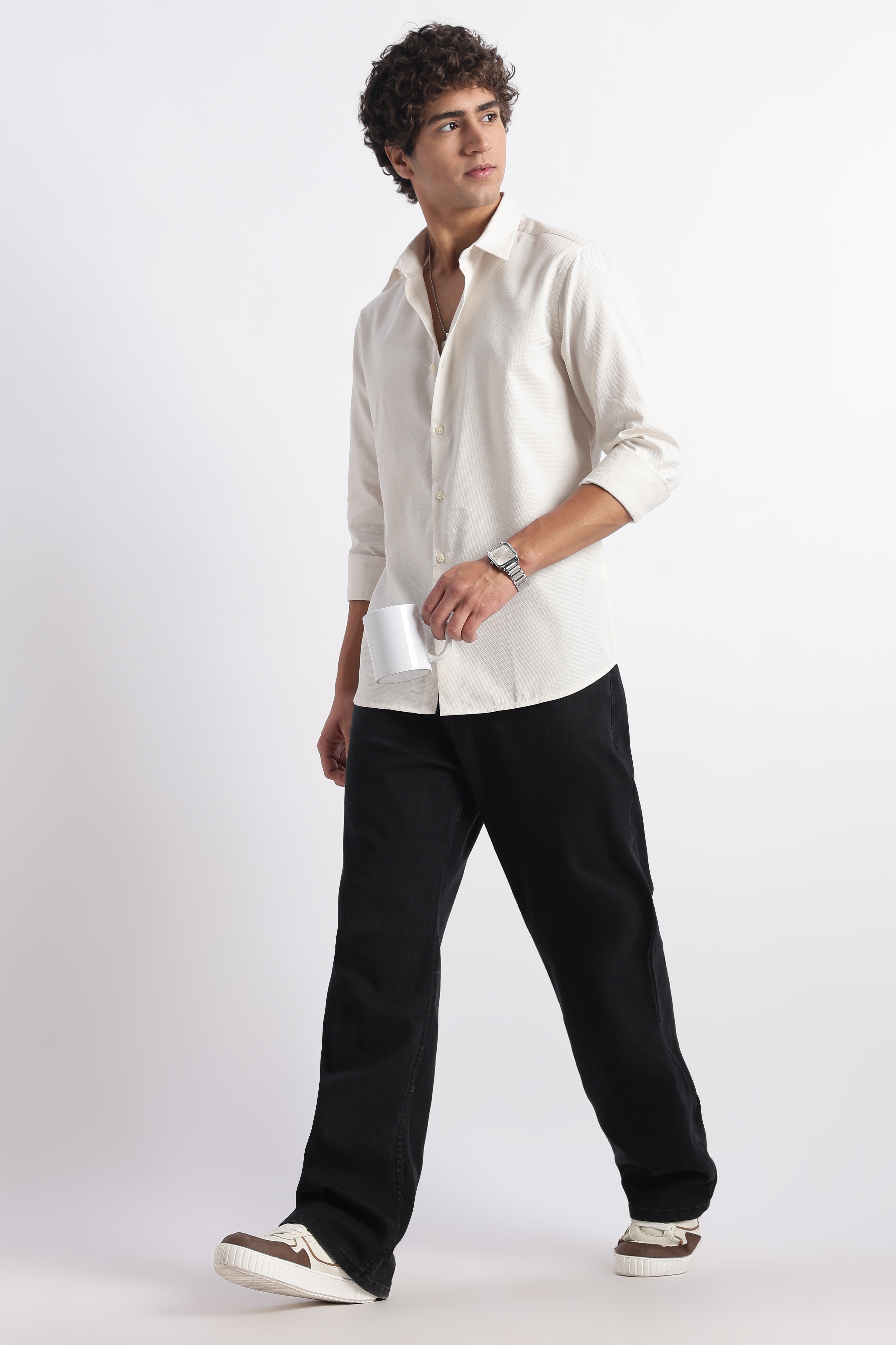 Men Classic Dobby Solid Shirt