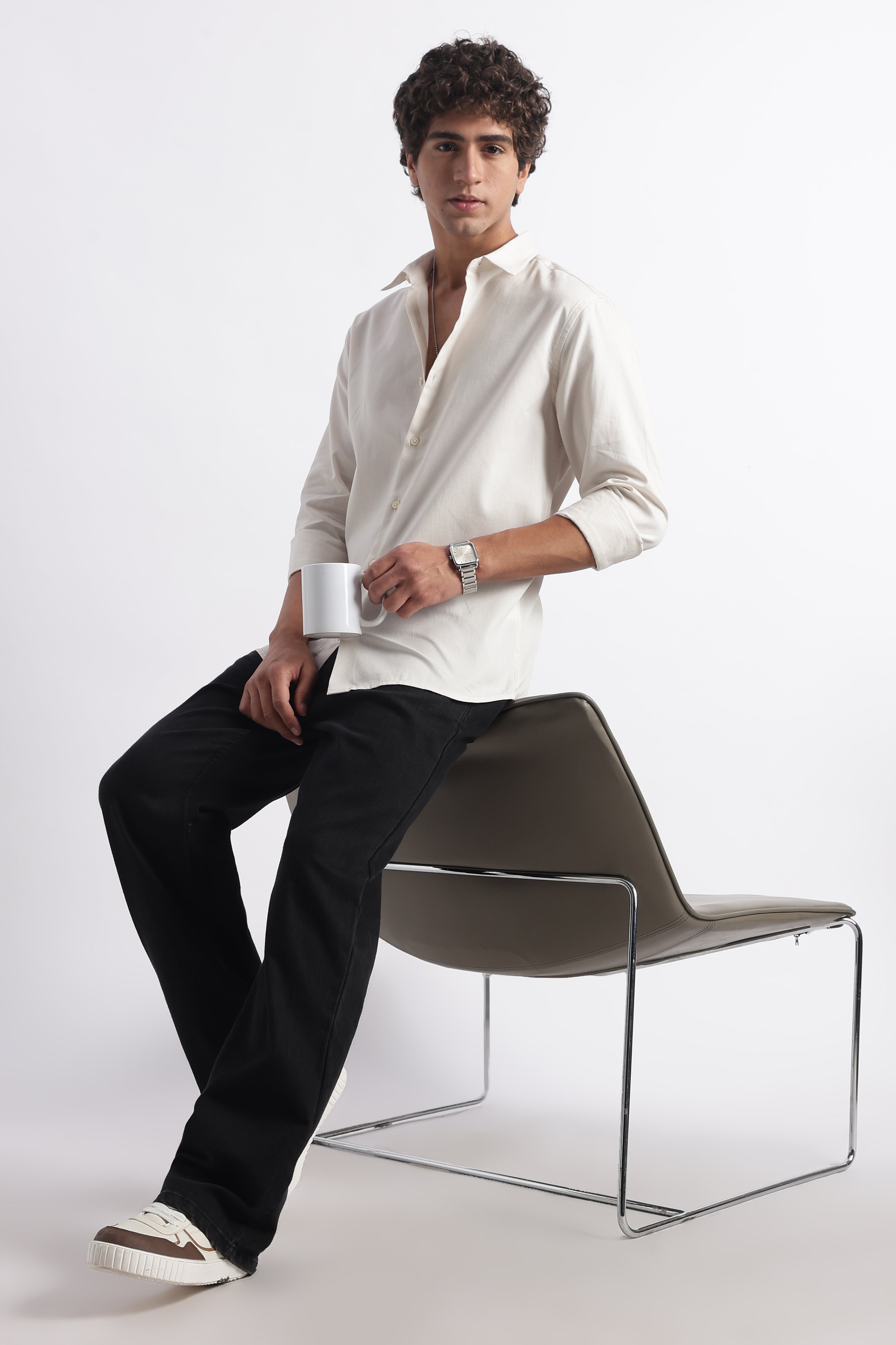 Men Classic Dobby Solid Shirt