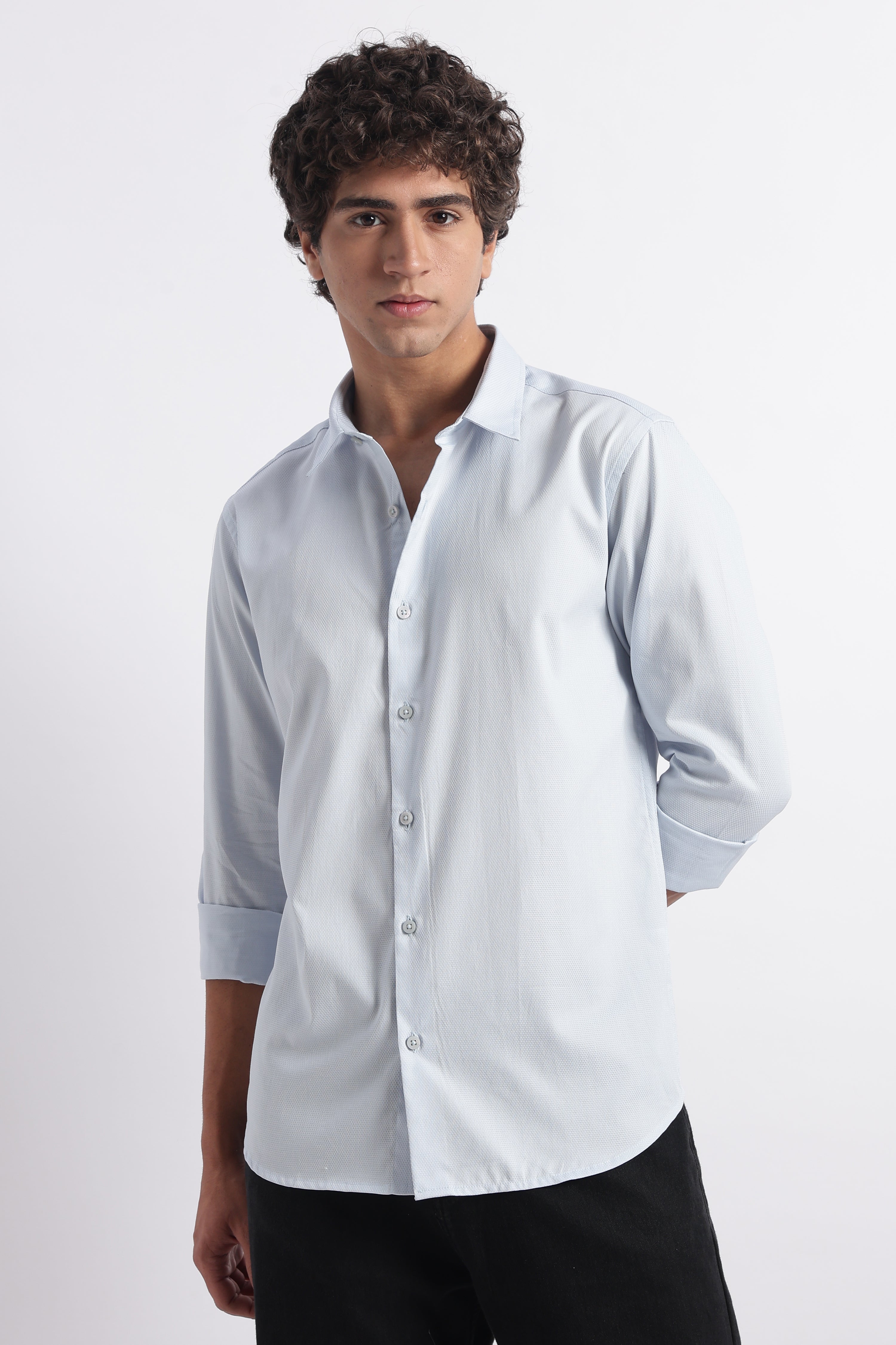 Men Classic Dobby Solid Shirt