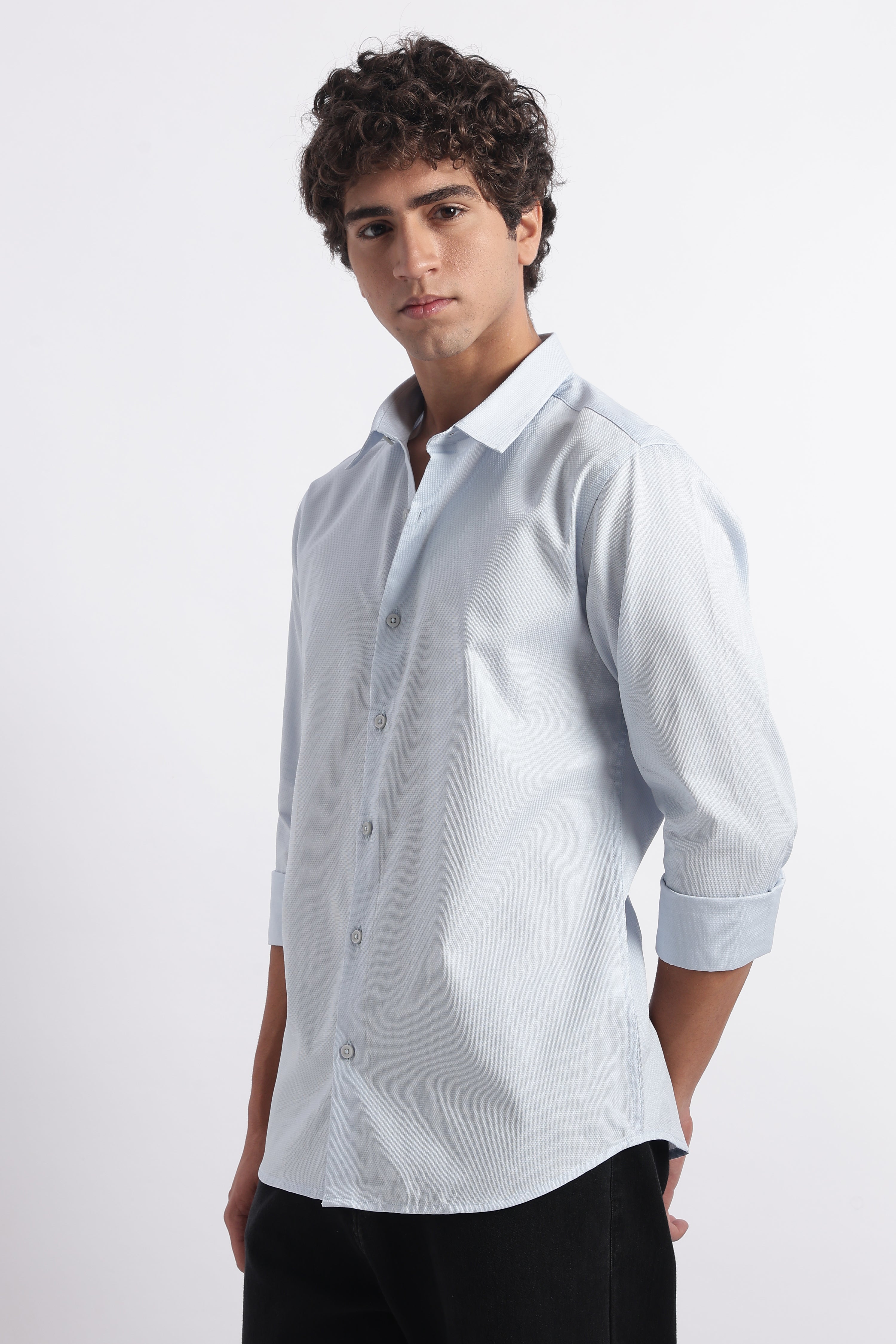 Men Classic Dobby Solid Shirt