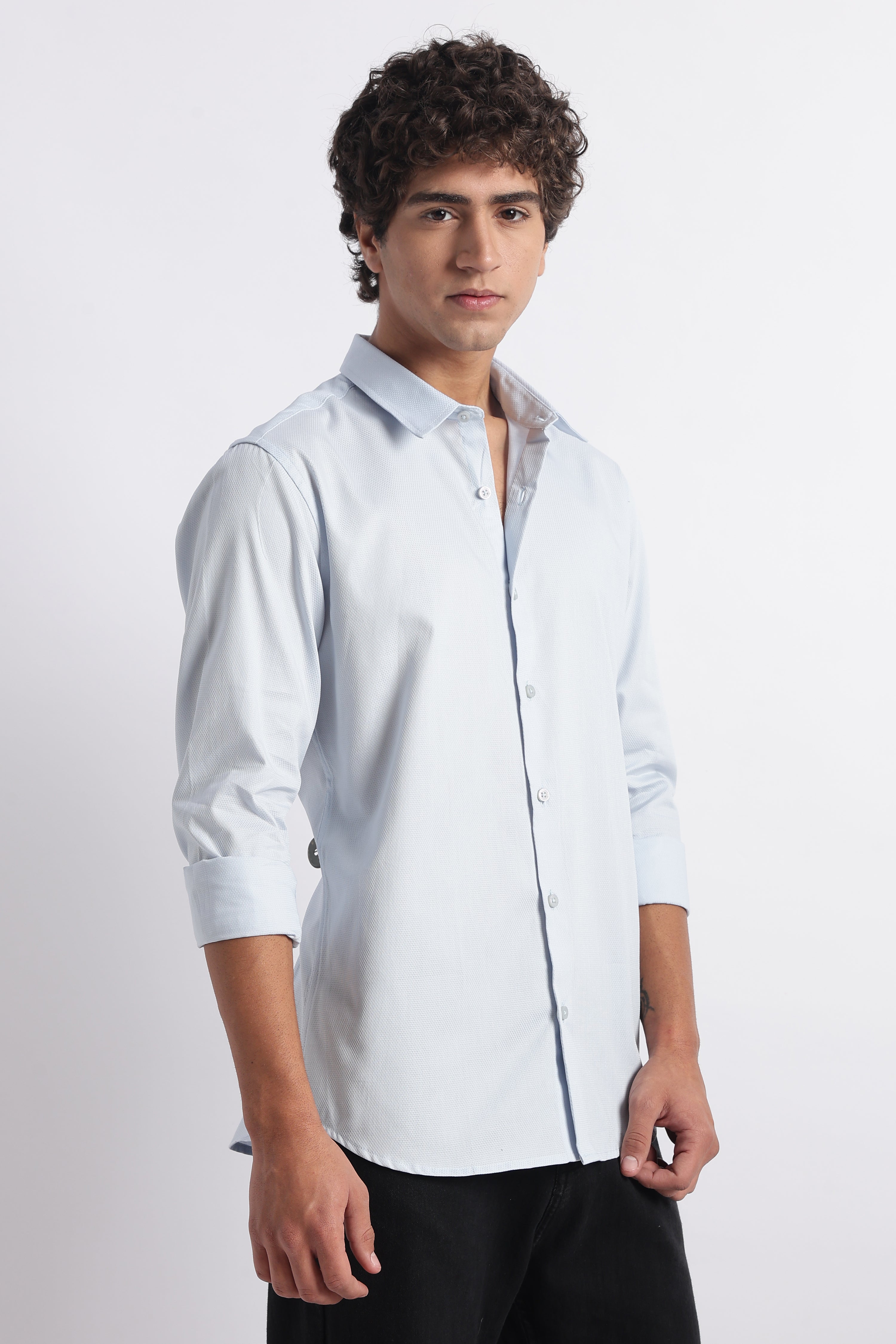 Men Classic Dobby Solid Shirt
