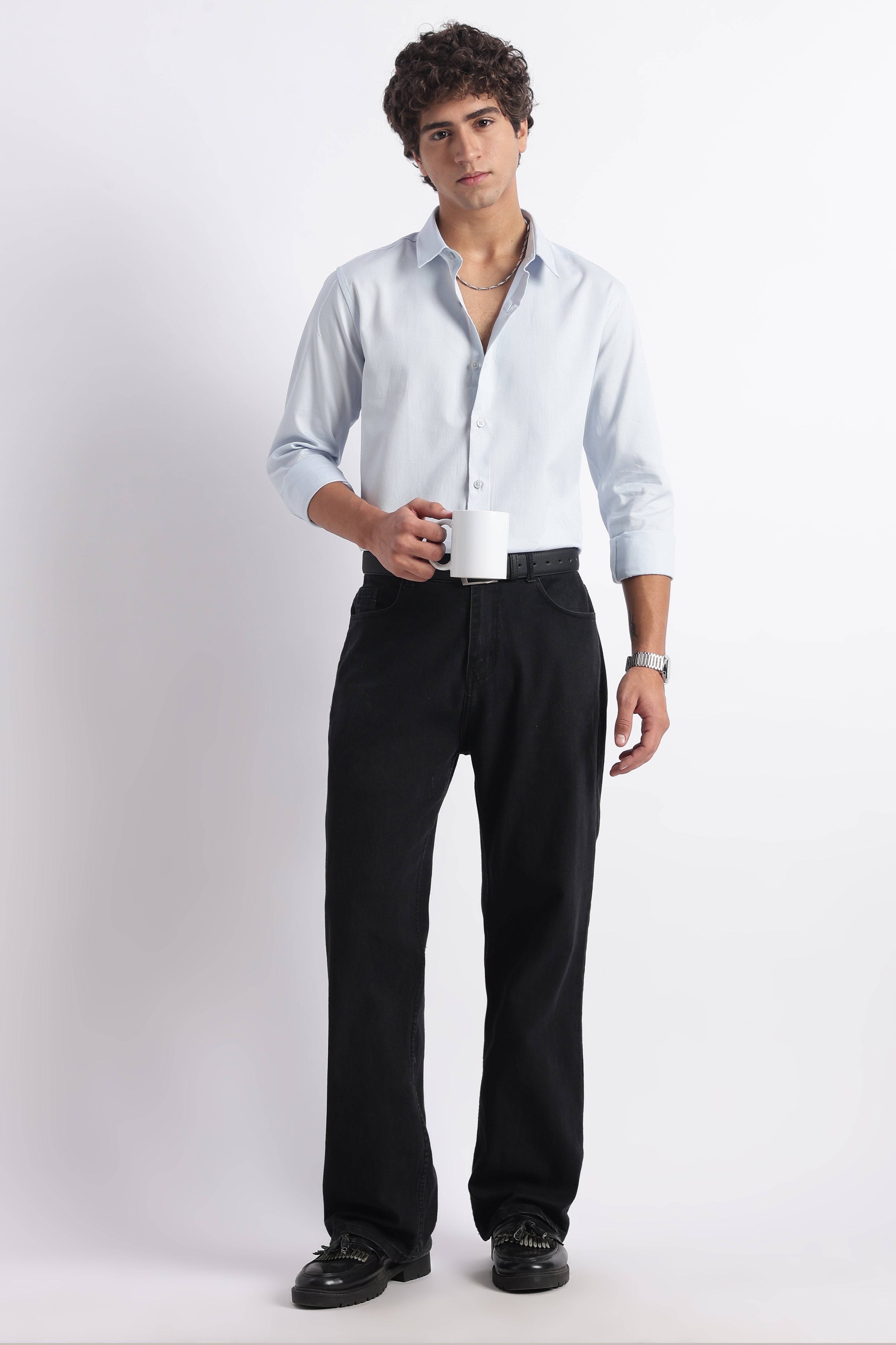 Men Classic Dobby Solid Shirt