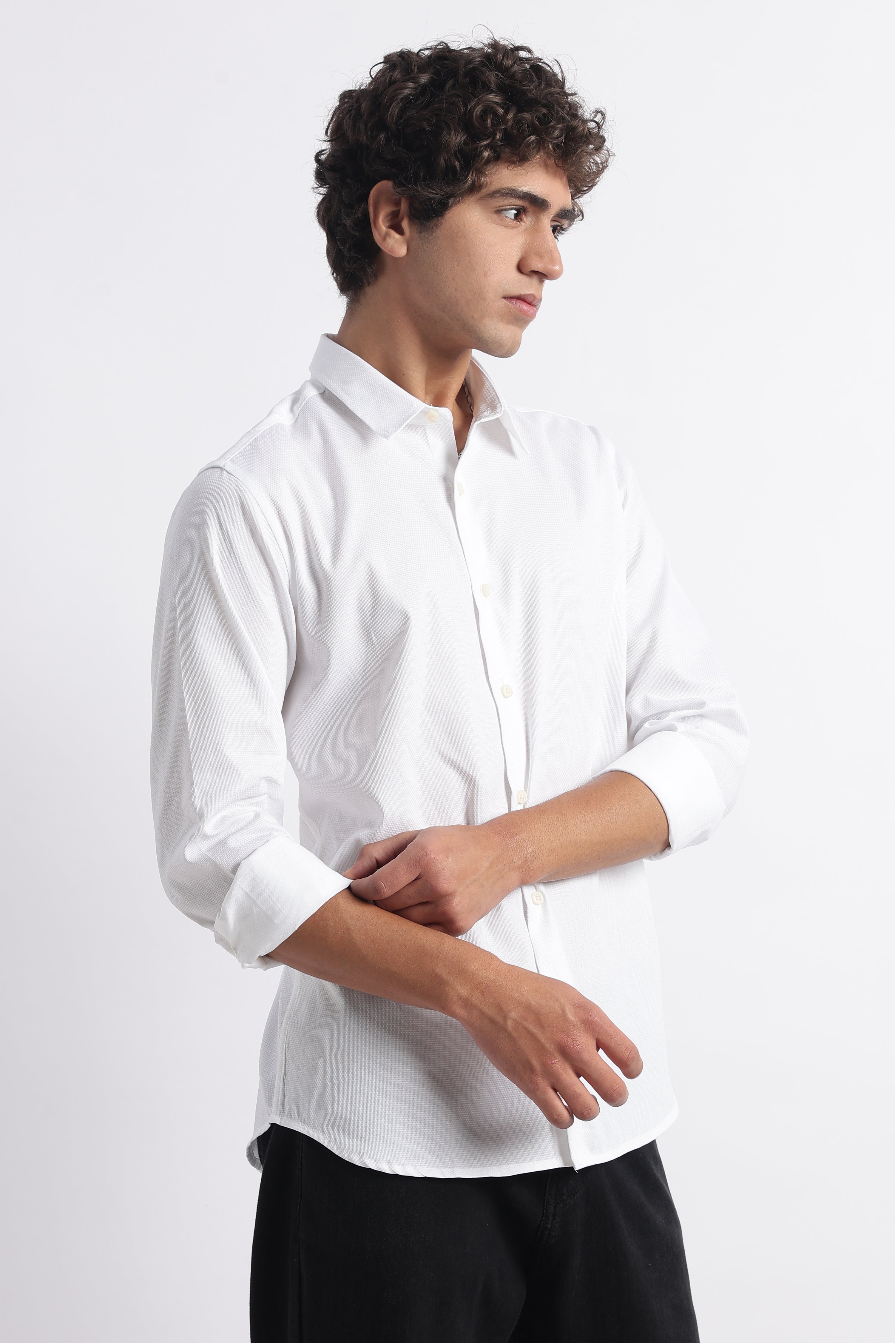 Men Classic Dobby Solid Shirt