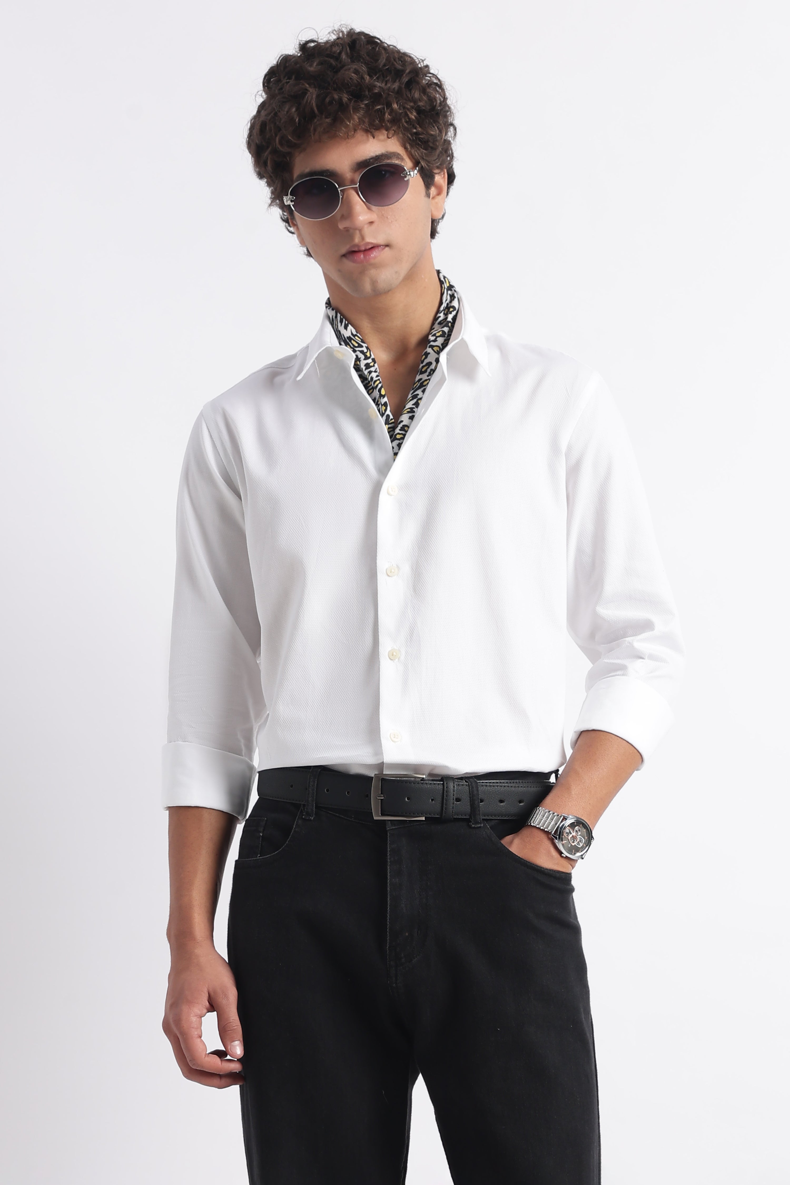Men Classic Dobby Solid Shirt