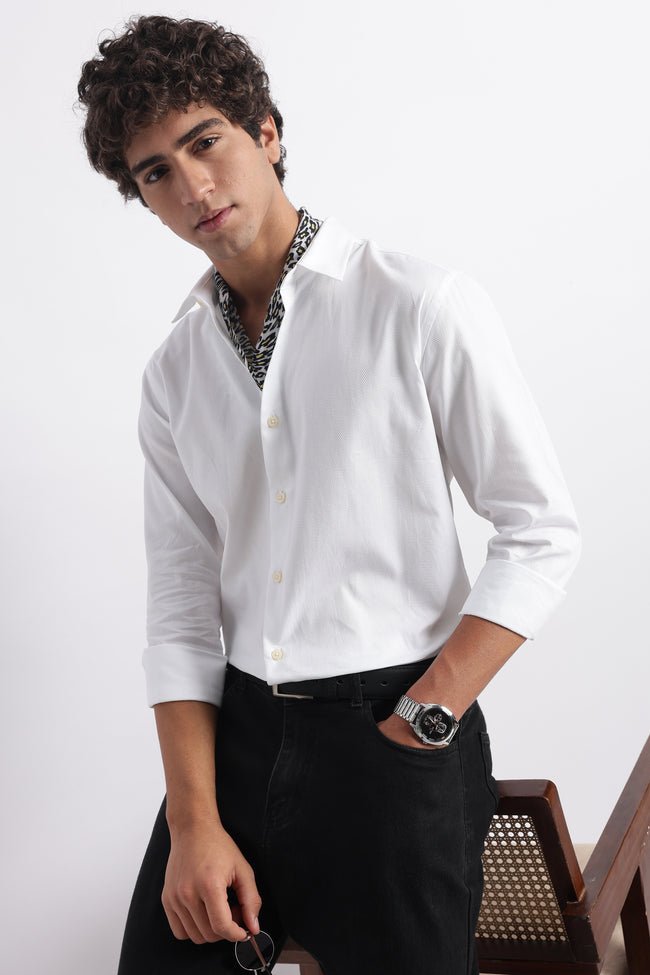 Men Classic Dobby Solid Shirt