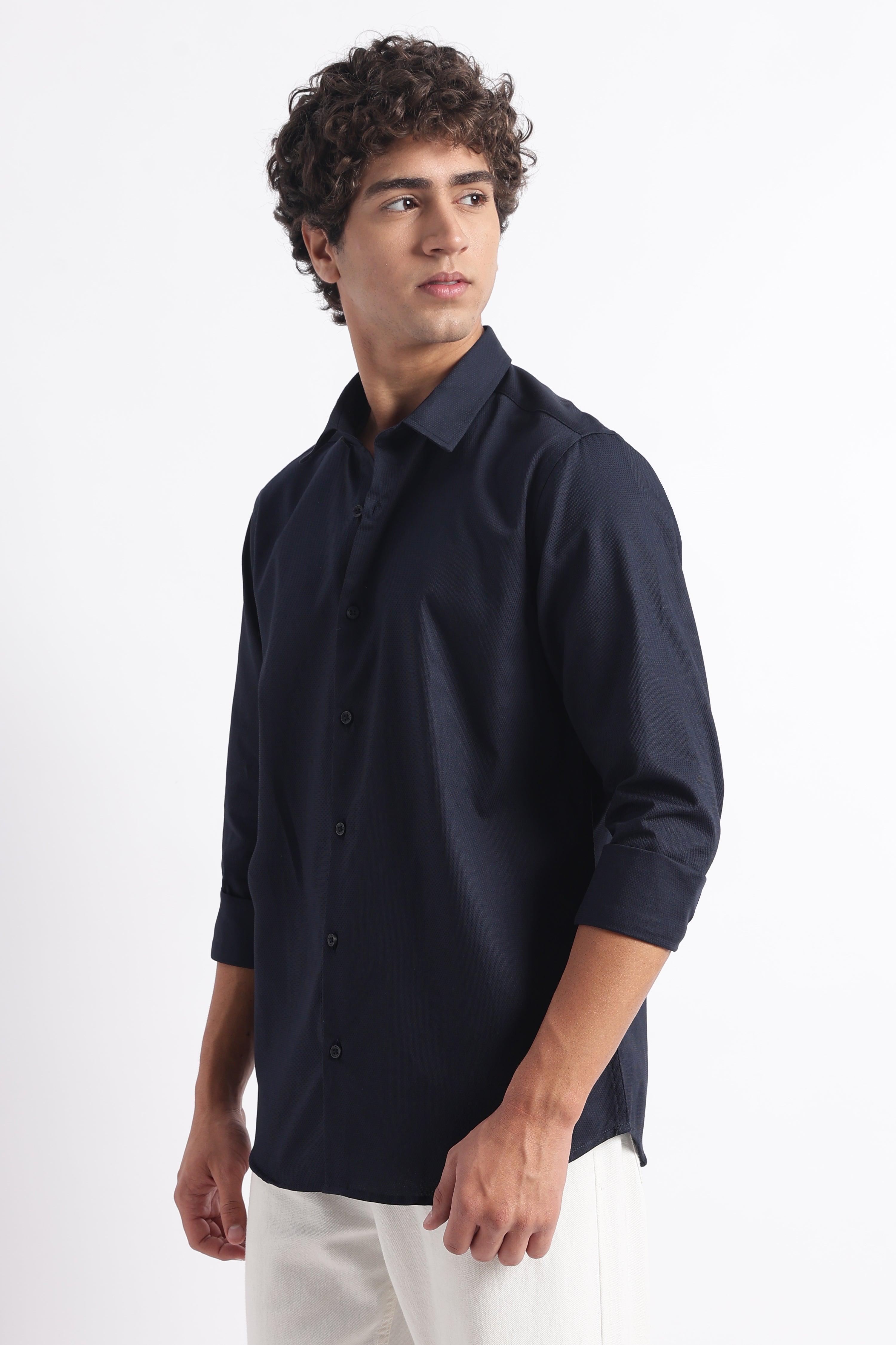 Men Classic Dobby Solid Shirt