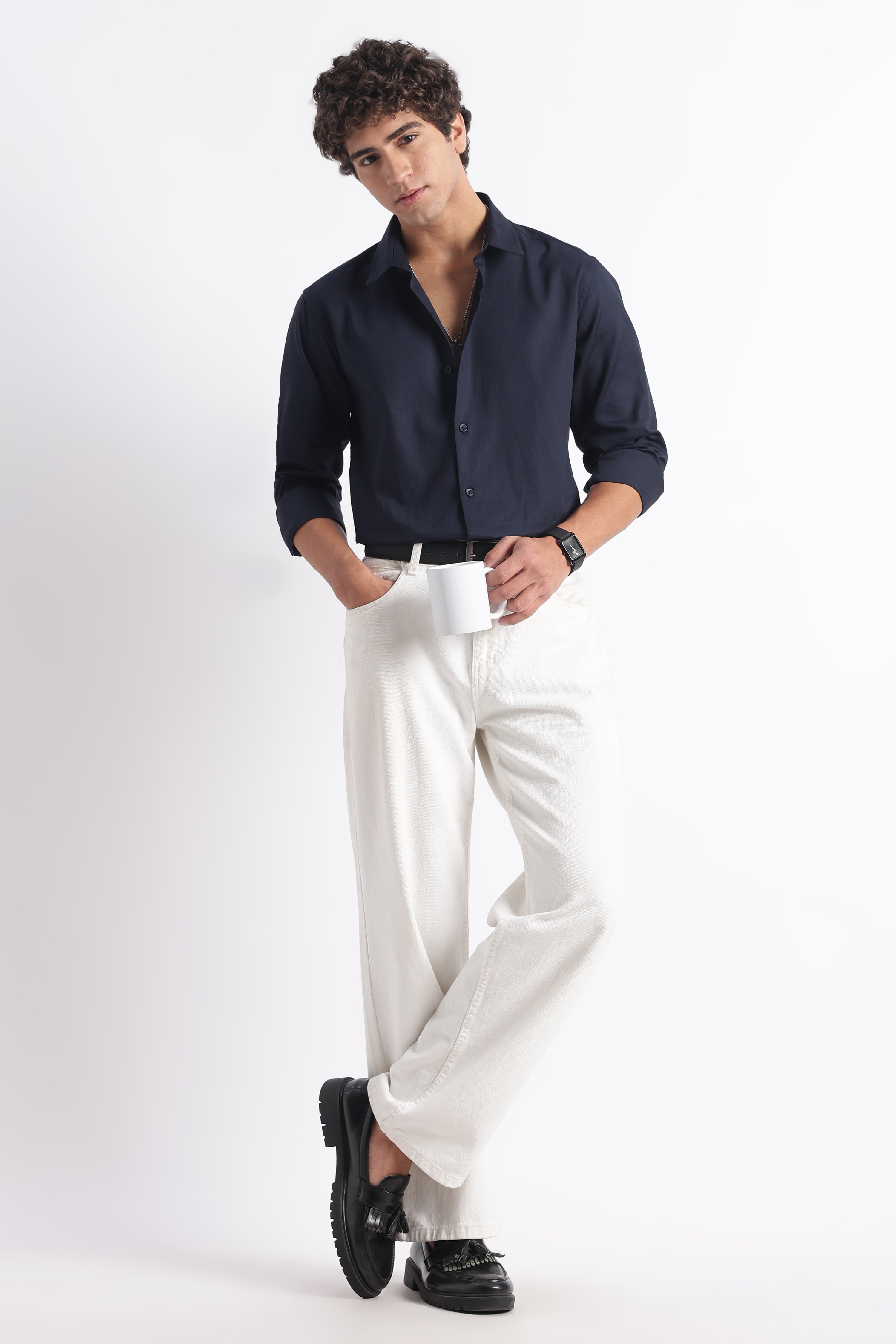 Men Classic Dobby Solid Shirt