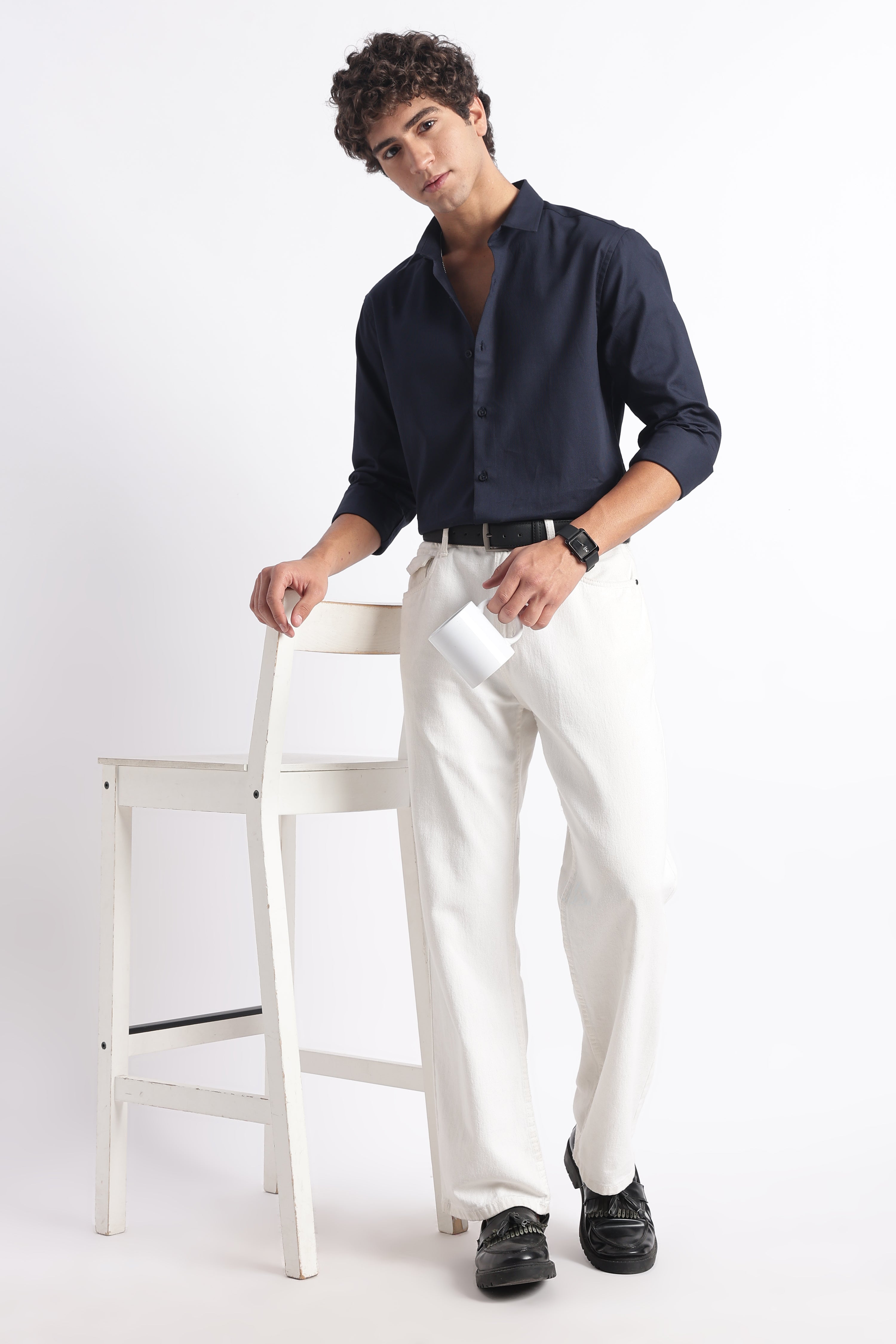 Men Classic Dobby Solid Shirt
