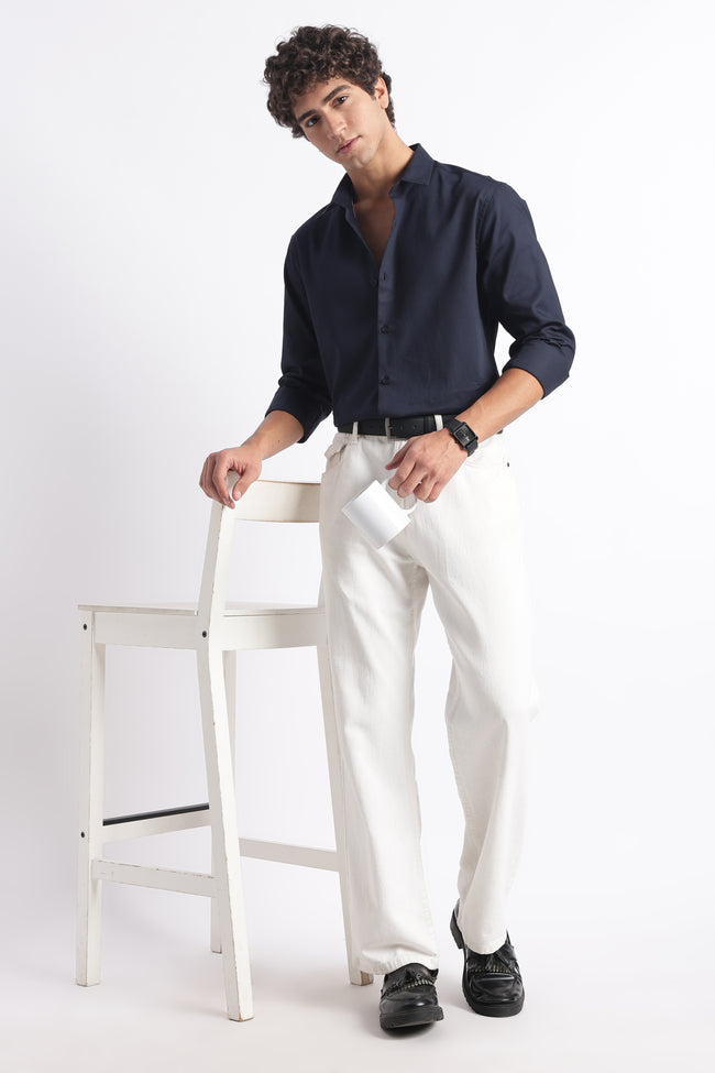 Men Classic Dobby Solid Shirt